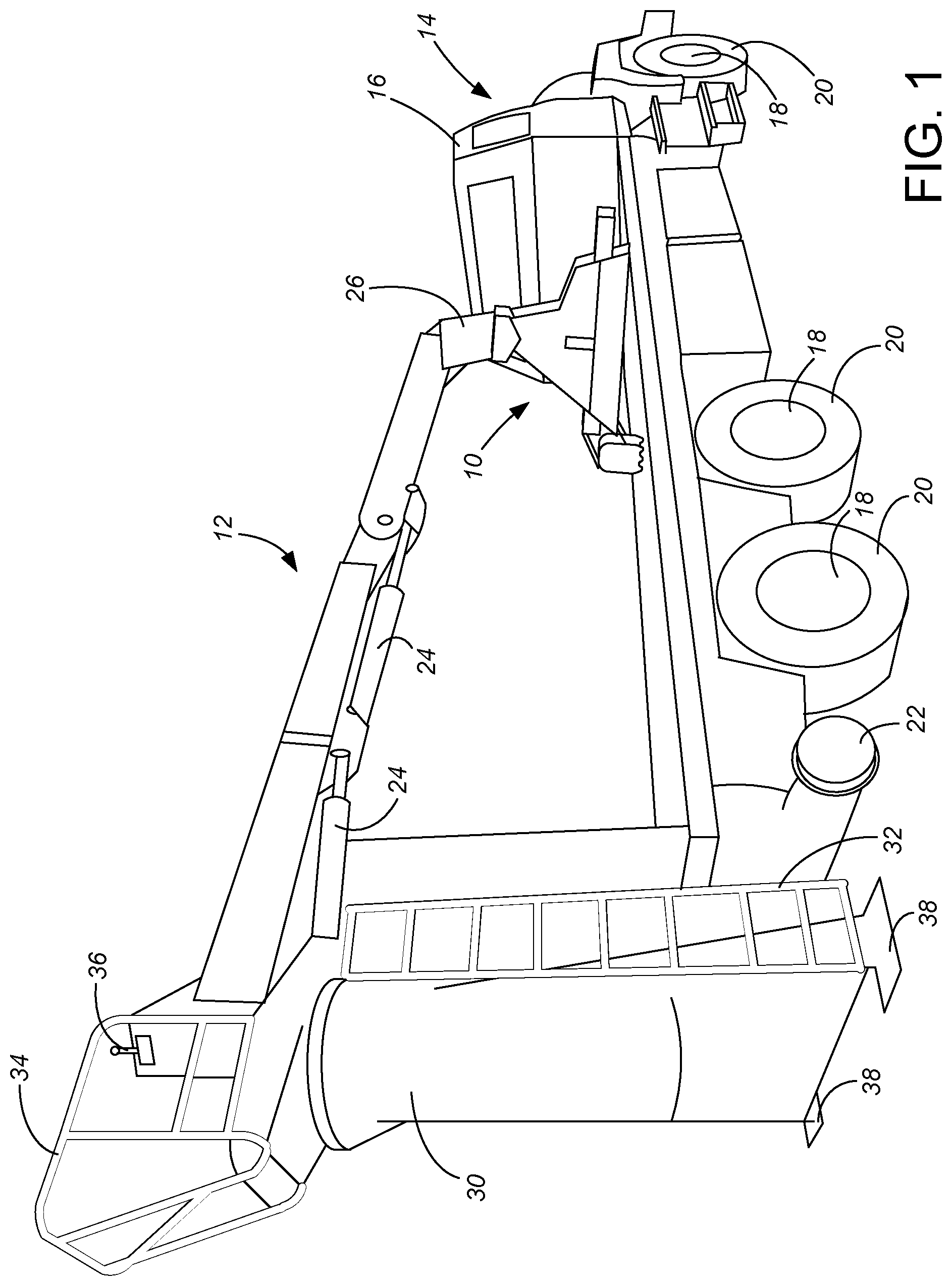 Patent US12590422 — Railroad tie handler — Figure 1