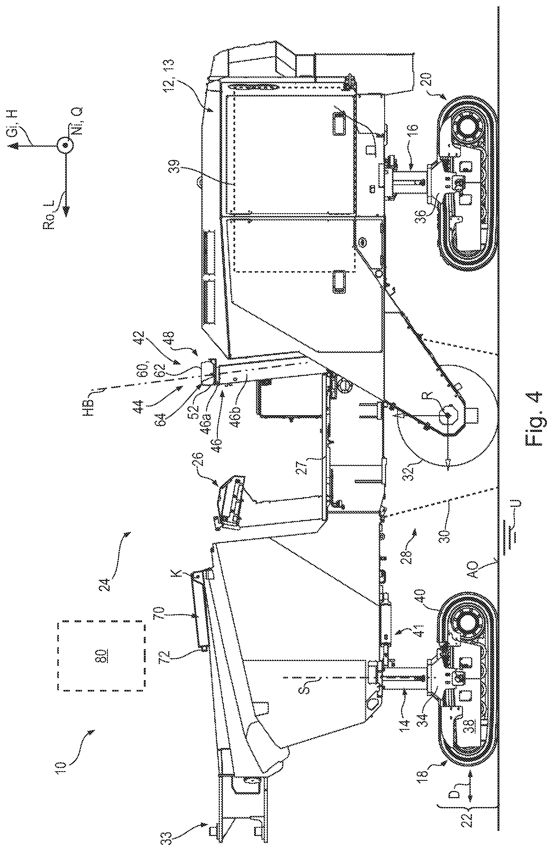 Patent US12590424 Figure 4 – Self-propelled earth working machine having a canopy variable in length in the longitudinal direction of the machine