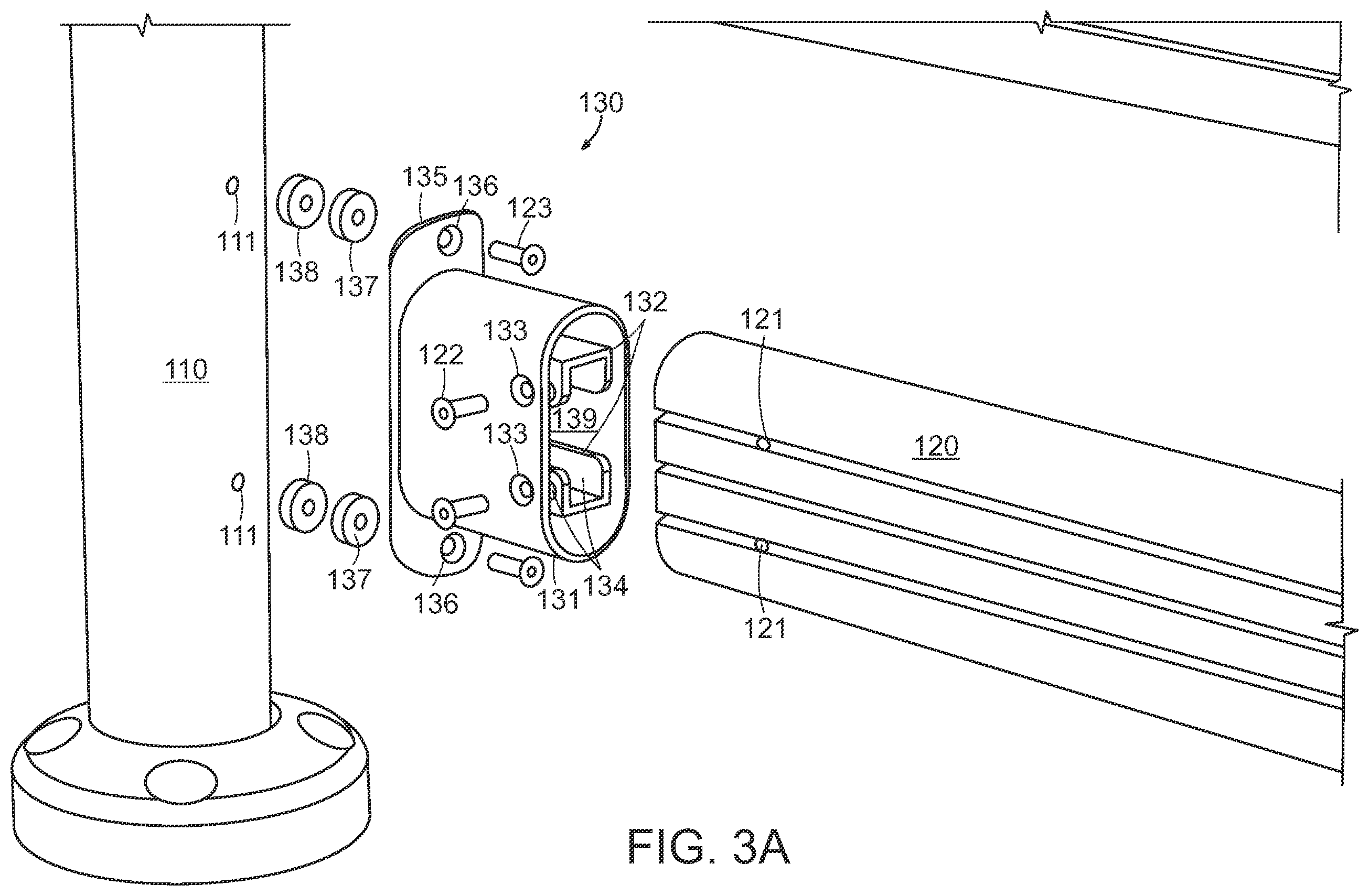 Patent US12590427 Figure 3 – Guard rail system