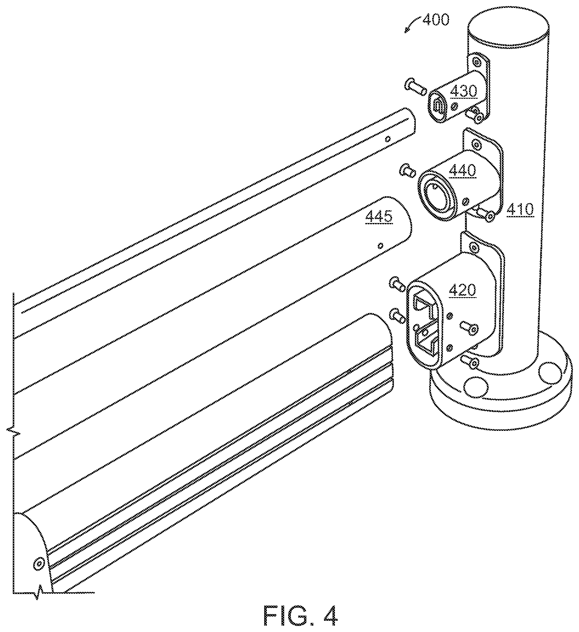 Patent US12590427 Figure 7 – Guard rail system