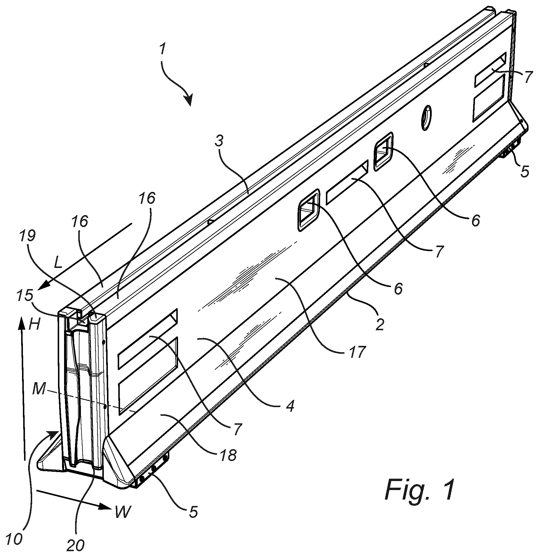 Patent US12590428 — Safety barrier — Figure 1