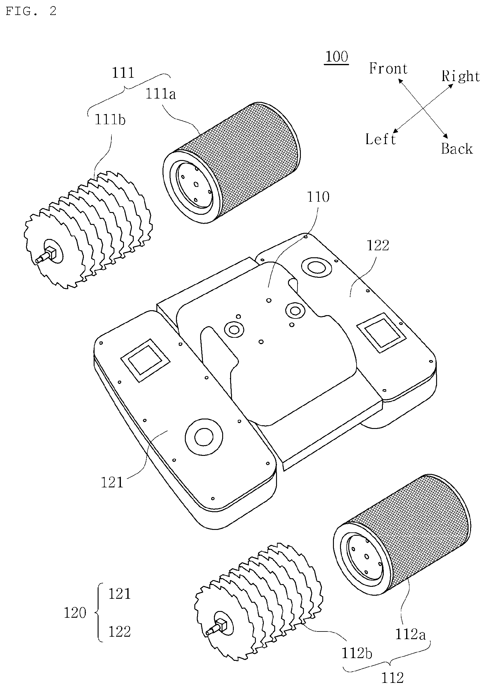 Patent US12590431 Figure 2 – Portable oil skimmer