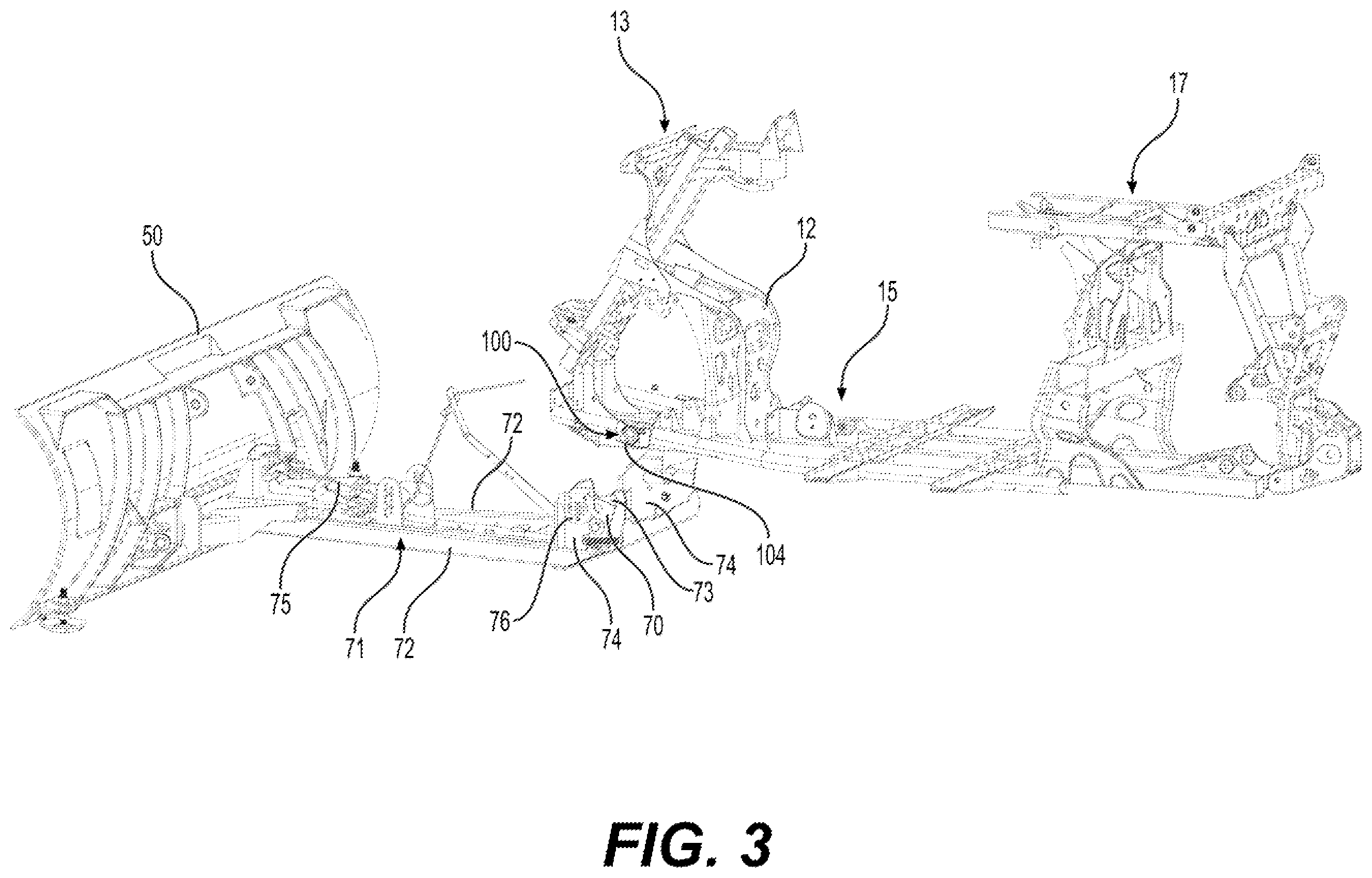 Patent US12590438 Figure 3 – Implement connection system and vehicle having same