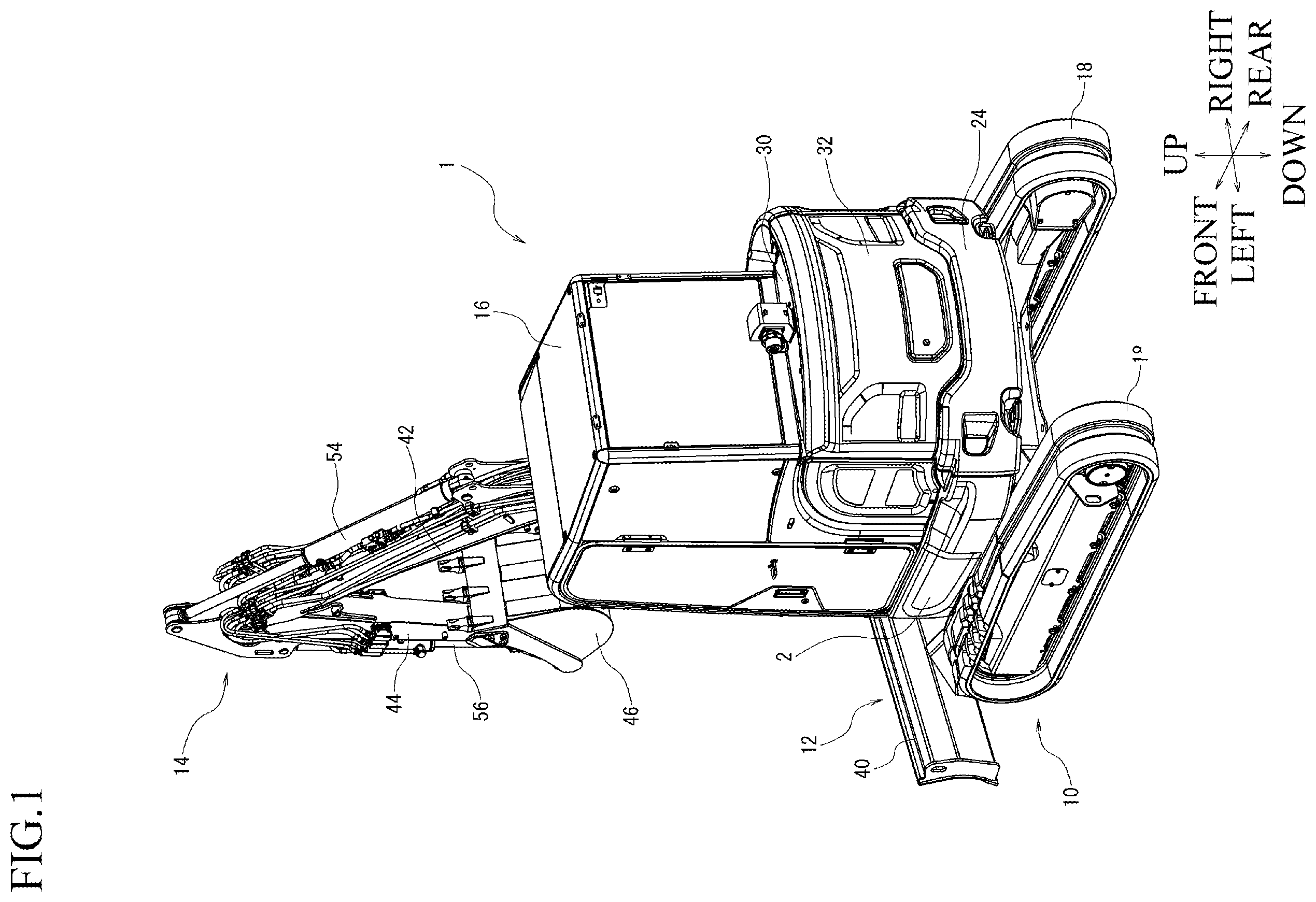 Patent US12590439 Figure 1 – Working vehicle