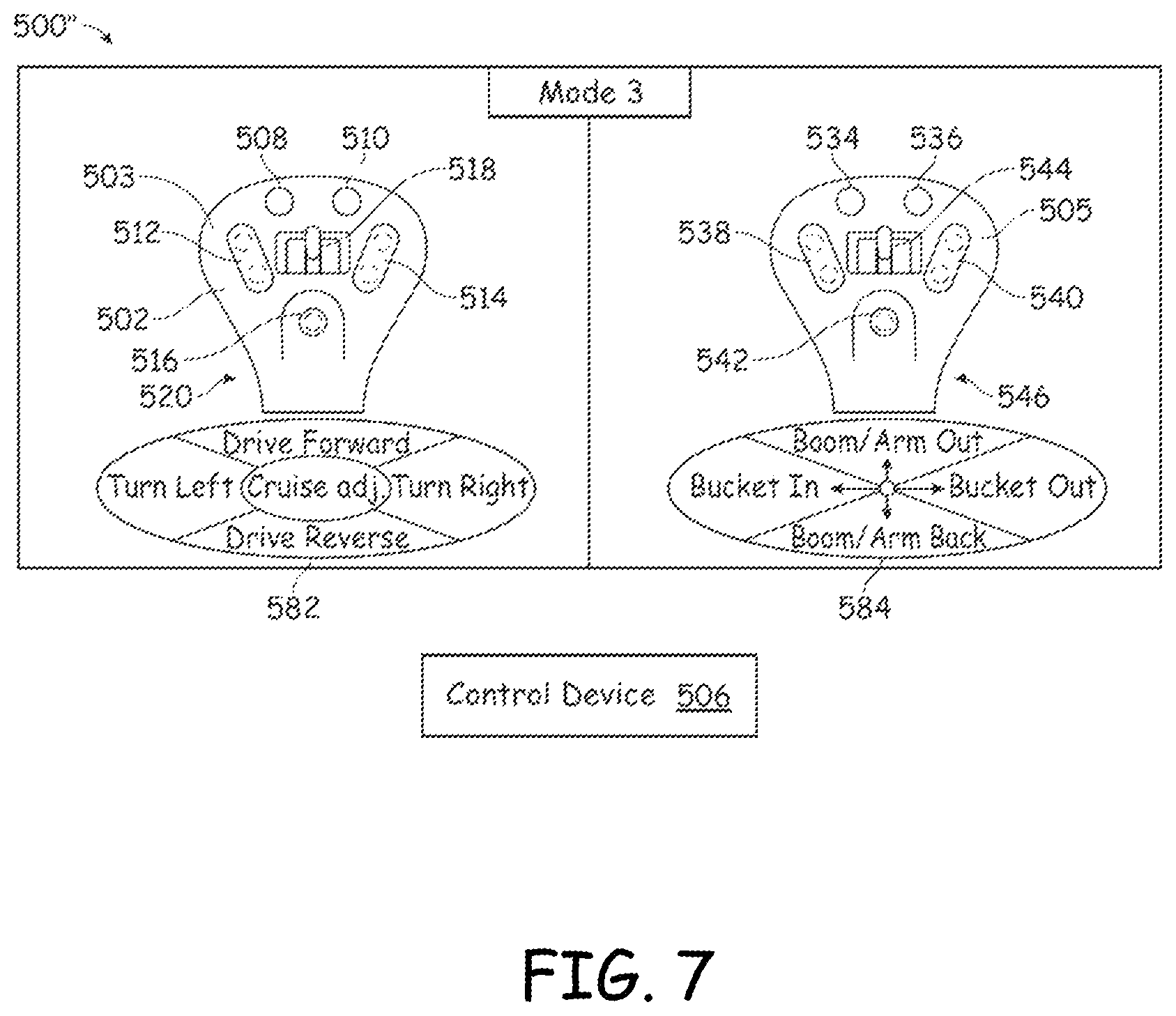 Patent US12590440 Figure 7 – Systems and methods for control of excavators and other power machines