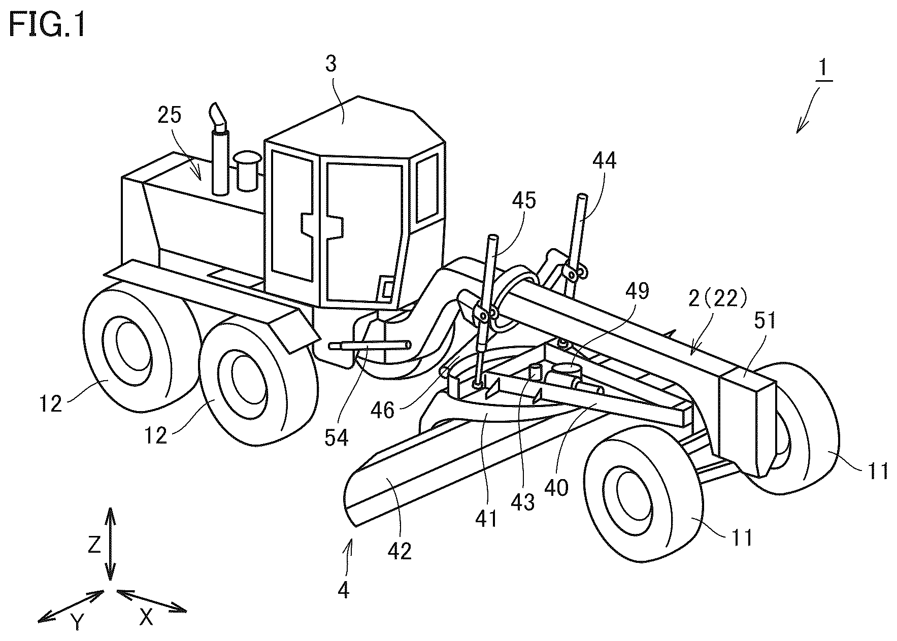 Patent US12590441 Figure 1 – Work machine, controller for work machine, and method of controlling work machine