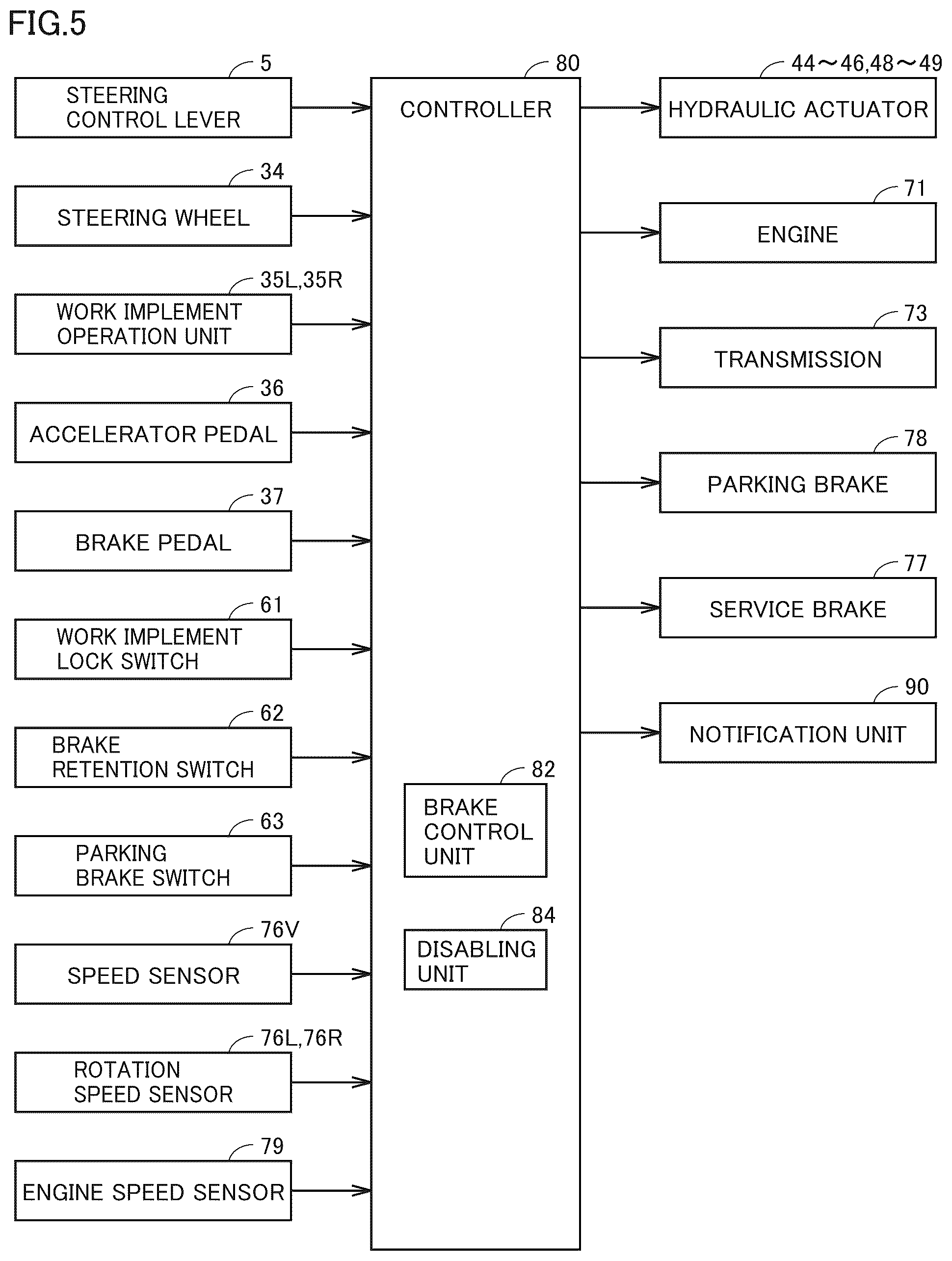 Patent US12590441 Figure 5 – Work machine, controller for work machine, and method of controlling work machine