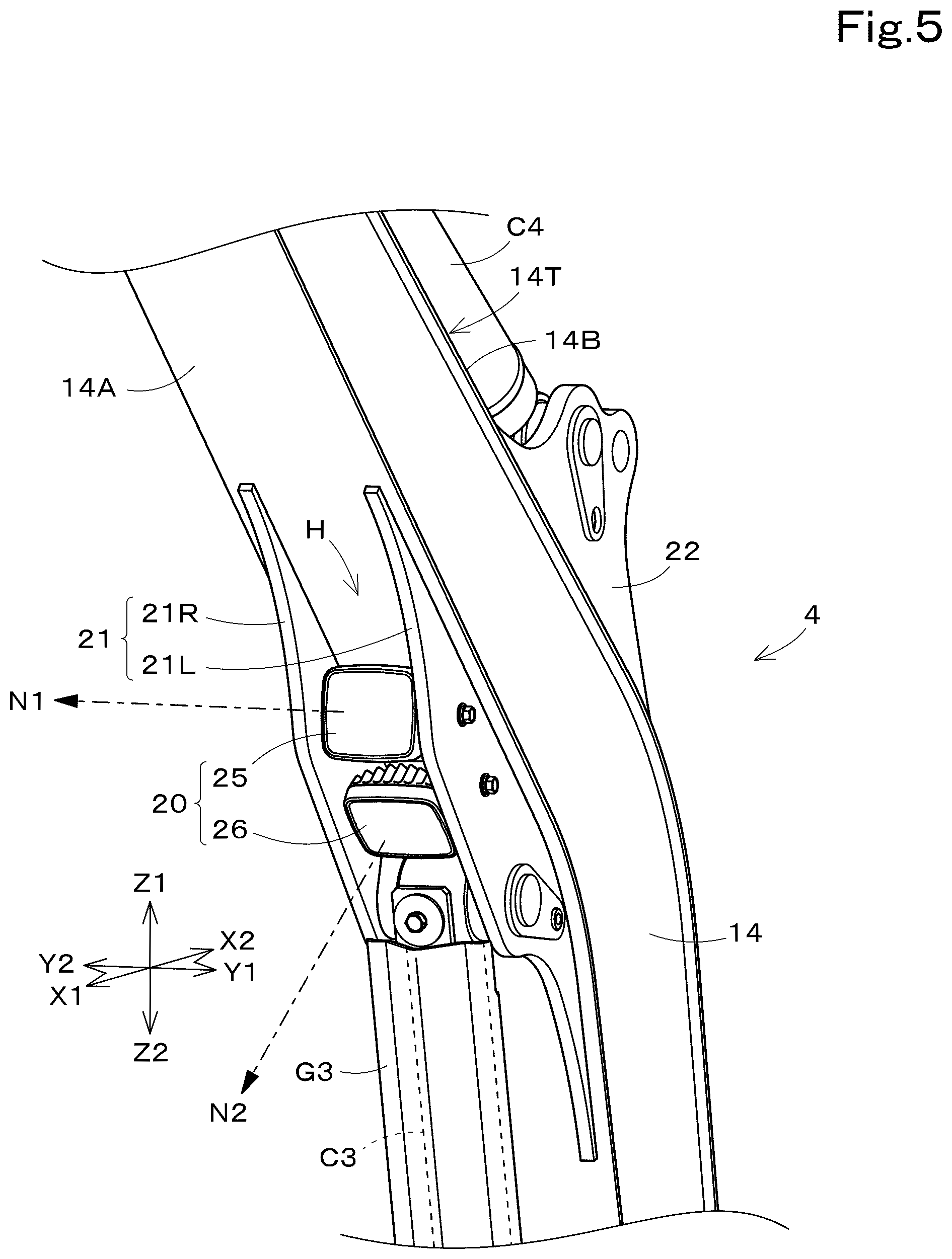 Patent US12590443 Figure 5 – Working machine