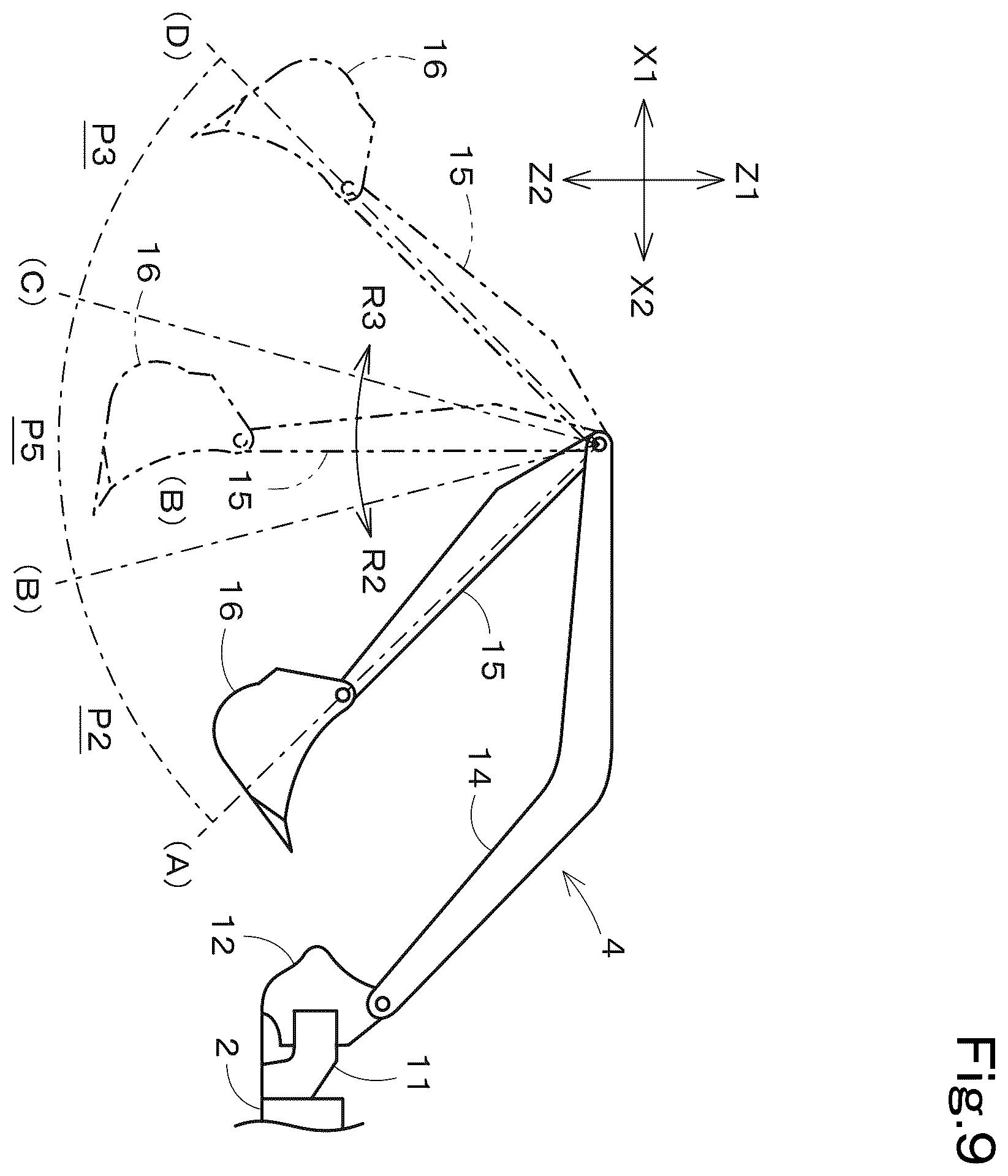 Patent US12590443 Figure 9 – Working machine