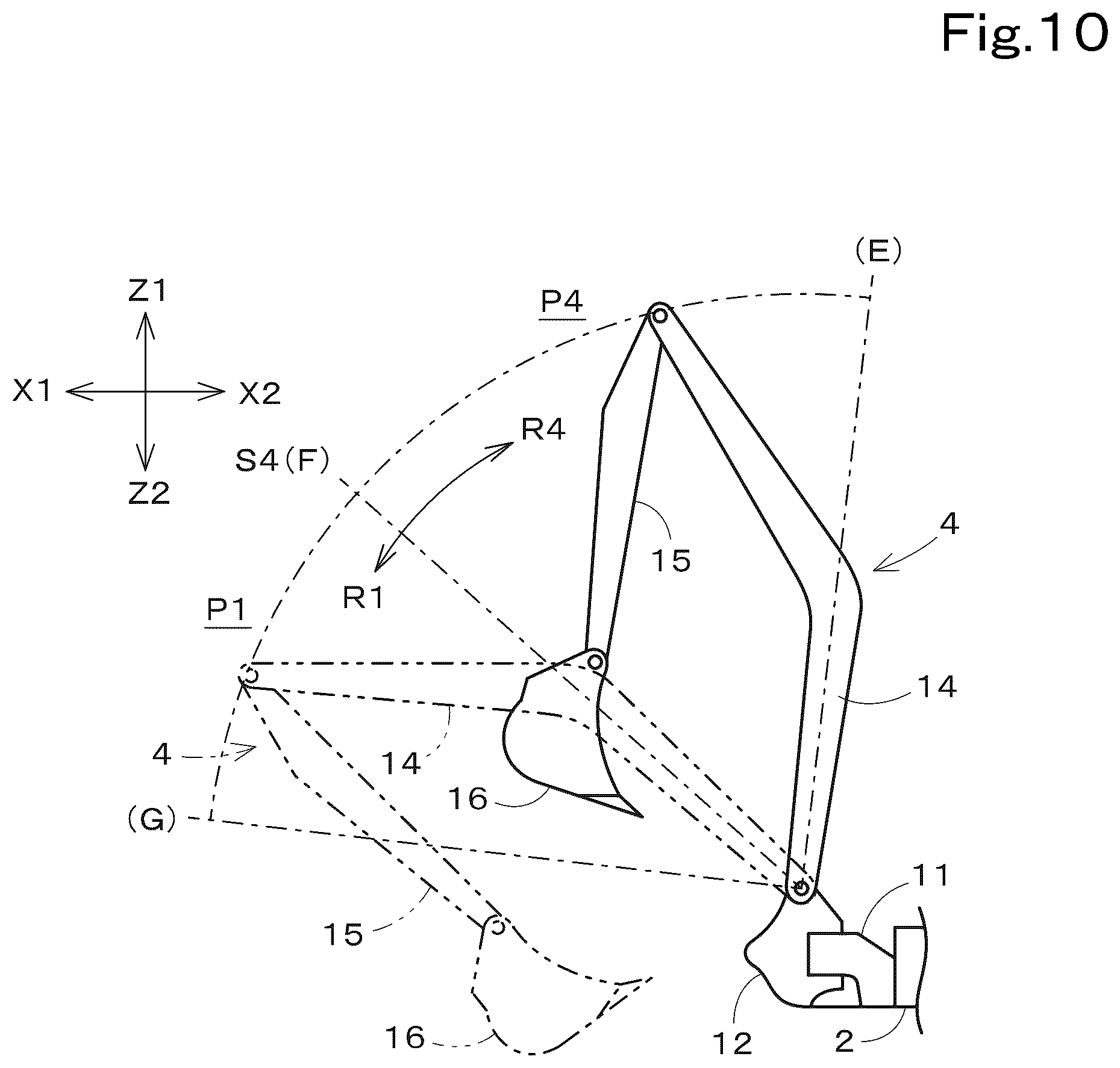 Patent US12590443 Figure 10 – Working machine