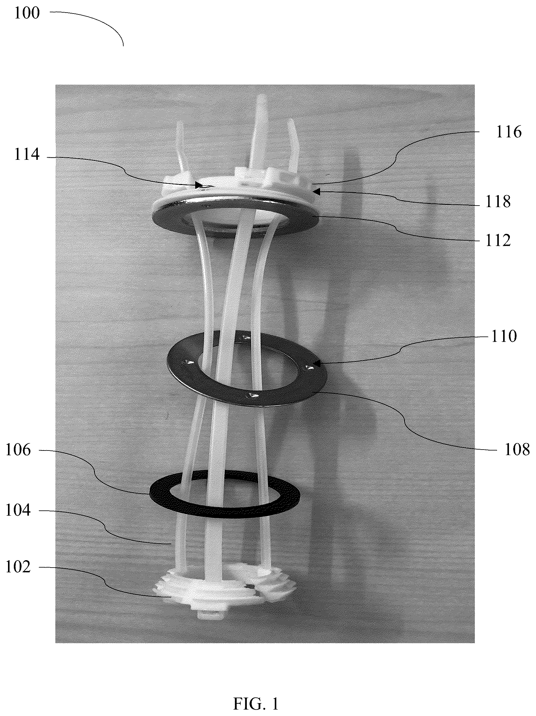 Patent US12590445 Figure 1 – Faucet installation assemblies and methods of installing the same
