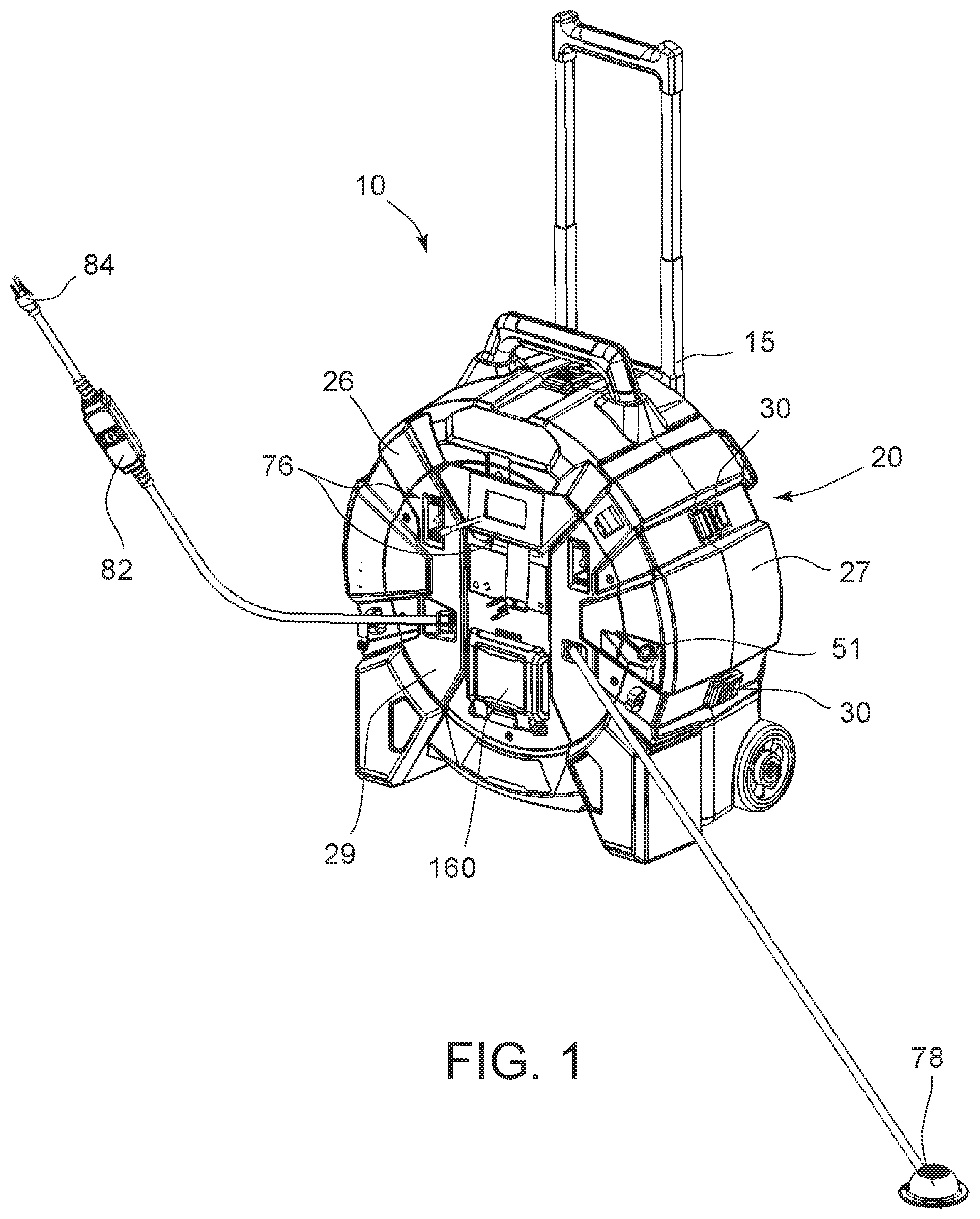 Patent US12590447 Figure 1 – Drain cleaner with cable counting