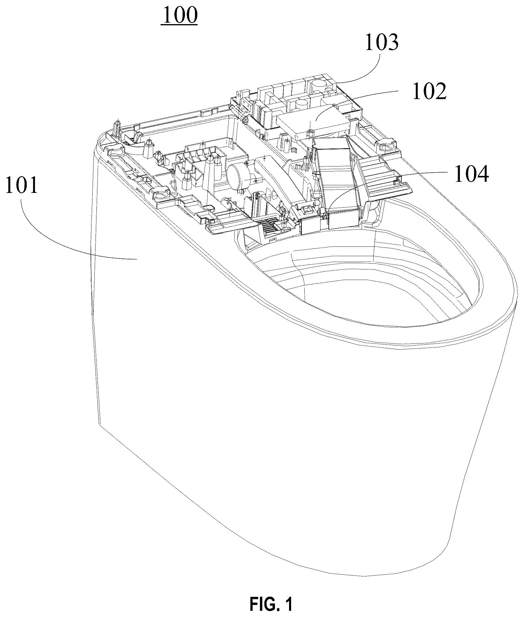 Patent US12590448 Figure 1 – Control system and a control method of intelligent toilets
