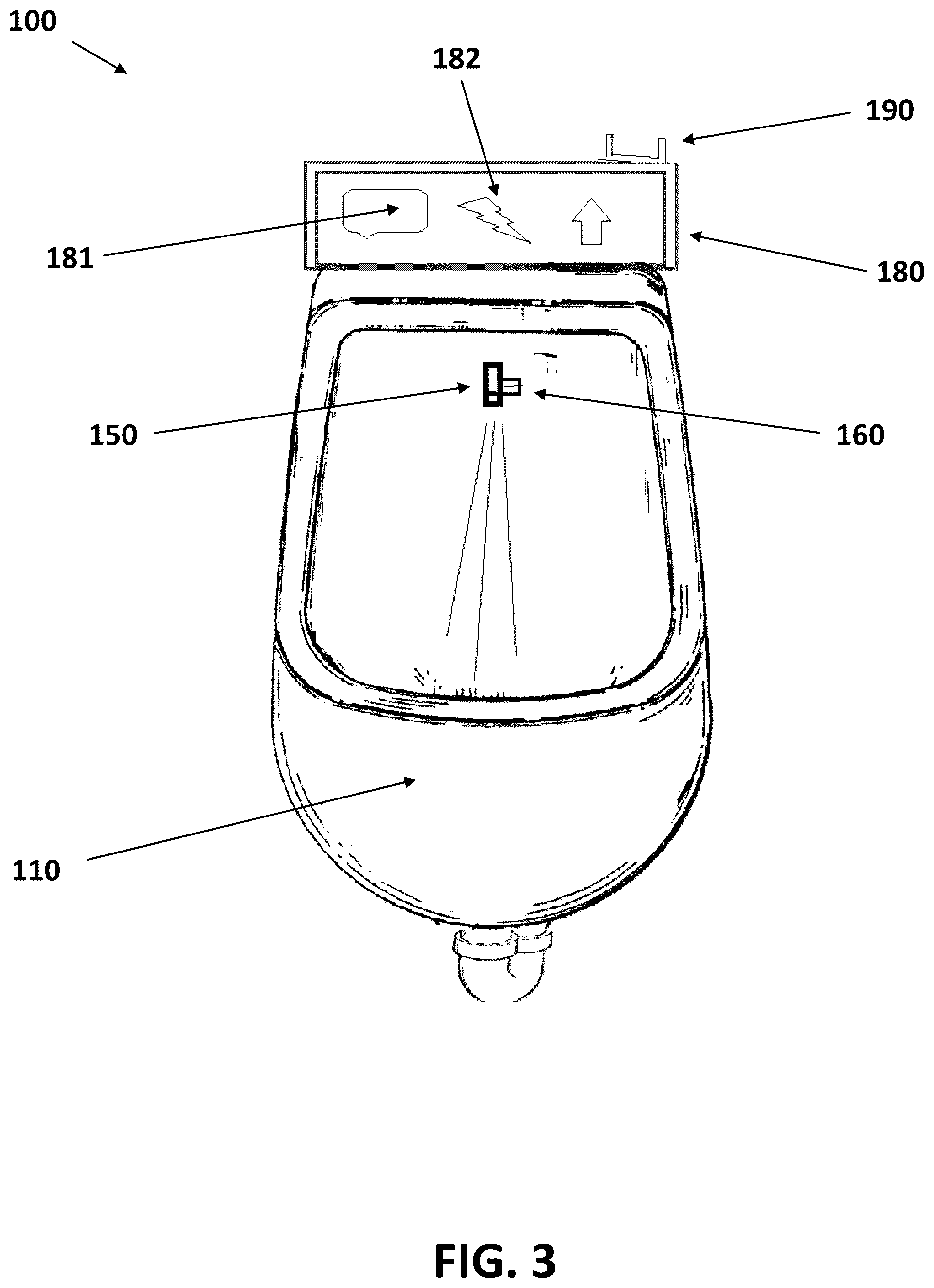 Patent US12590450 Figure 3 – Urinal system