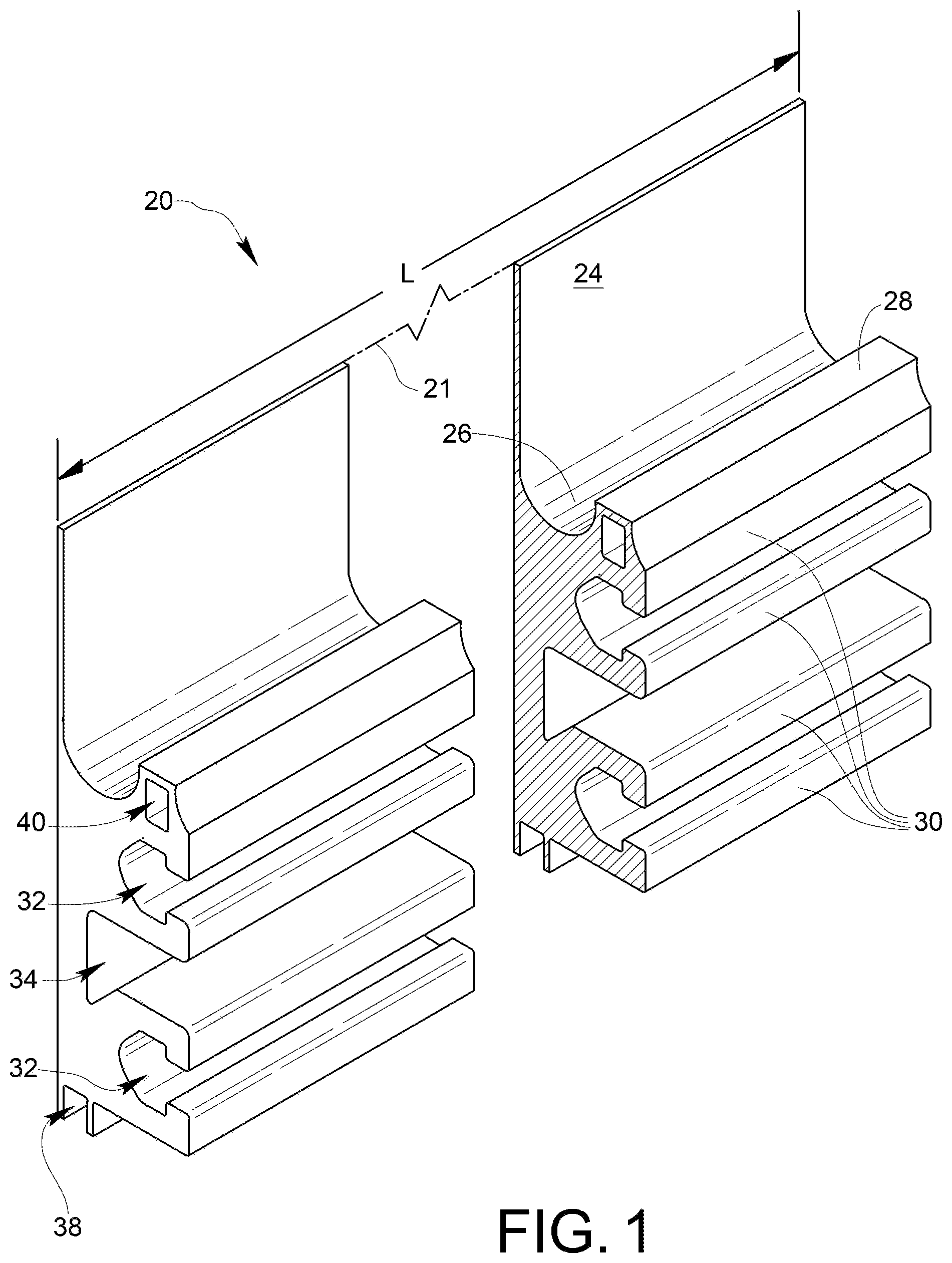 Patent US12590451 Figure 1 – Ledger board system