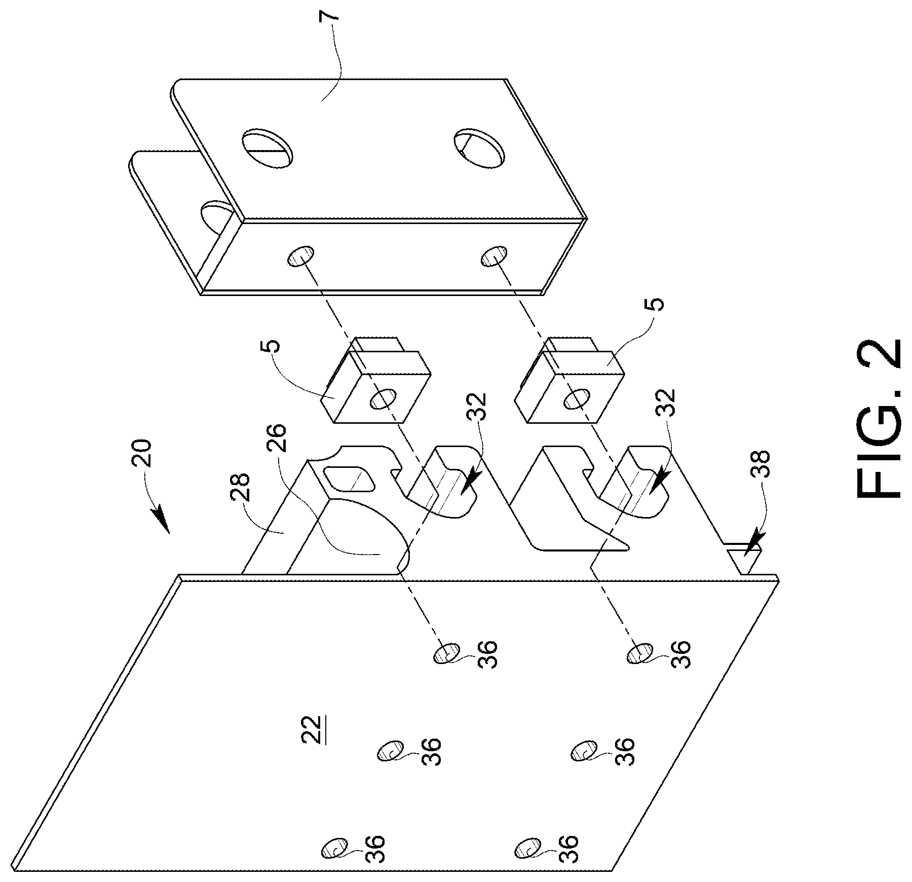 Patent US12590451 Figure 2 – Ledger board system
