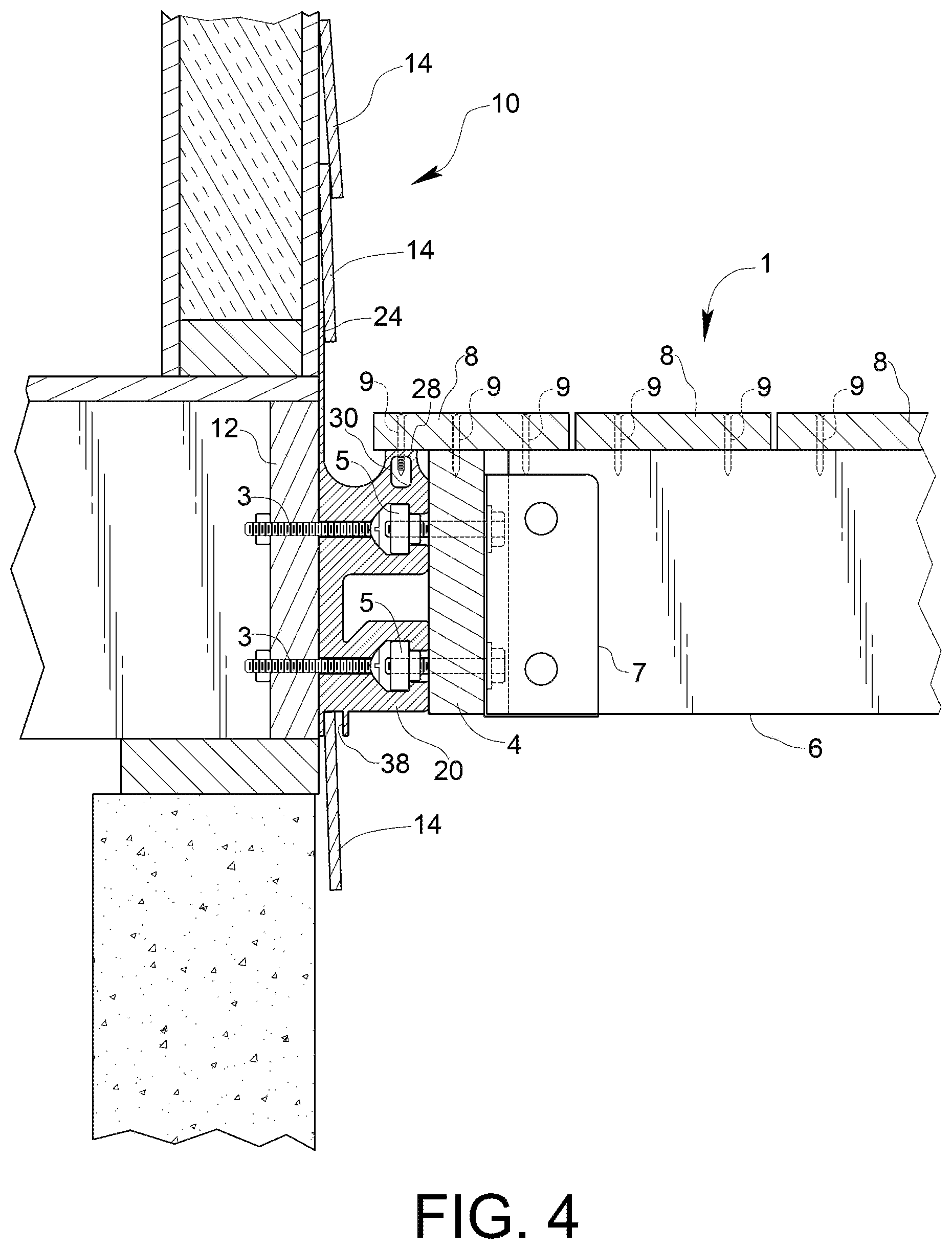 Patent US12590451 Figure 4 – Ledger board system
