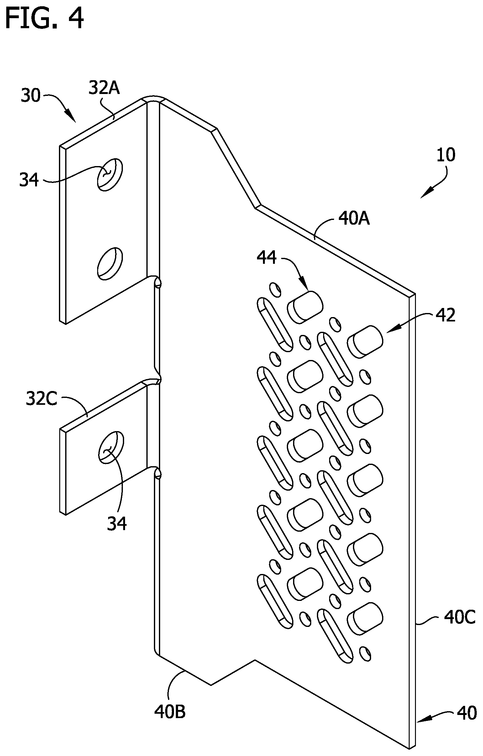 Patent US12590453 Figure 4 – Concealed structural connector