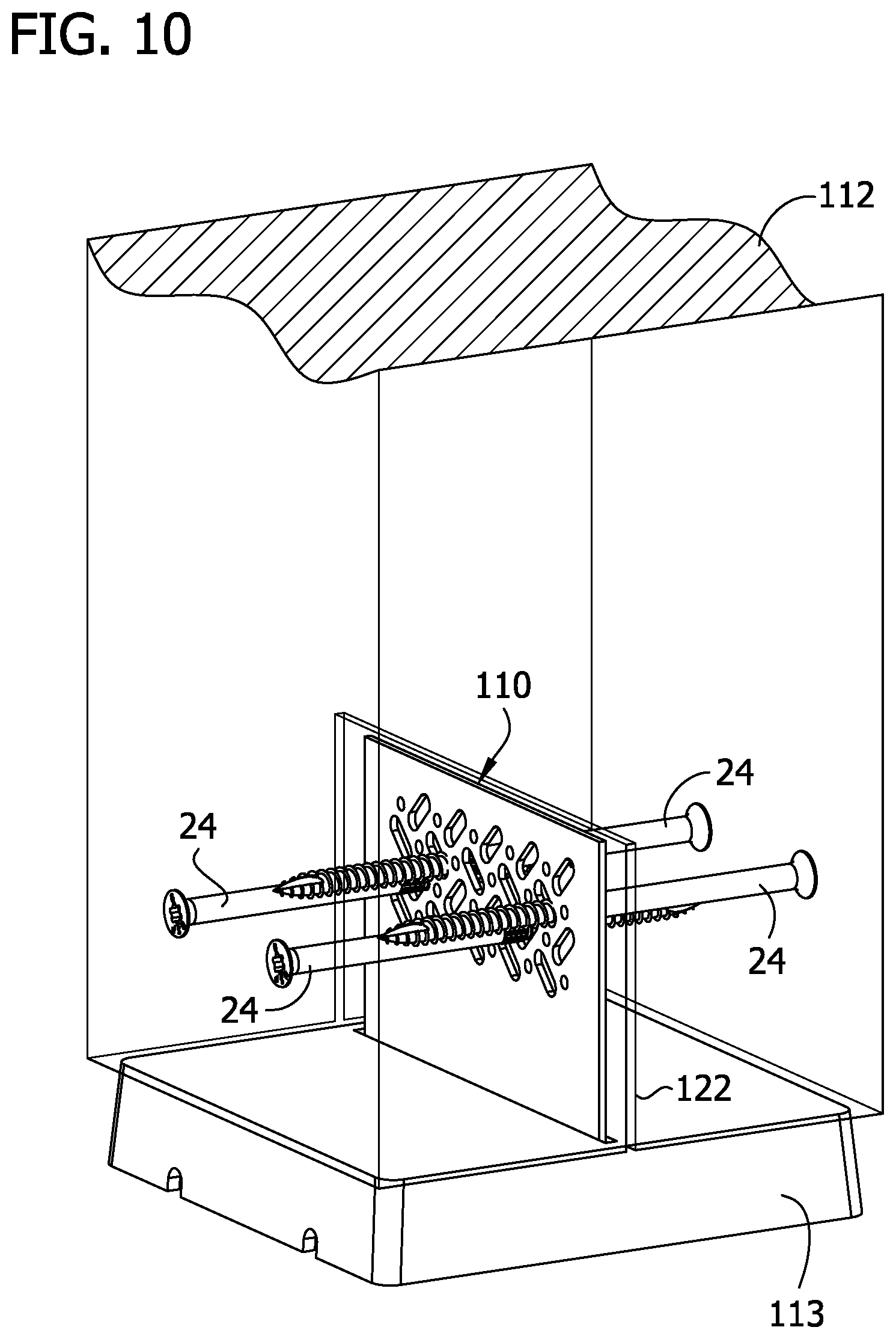 Patent US12590453 Figure 10 – Concealed structural connector