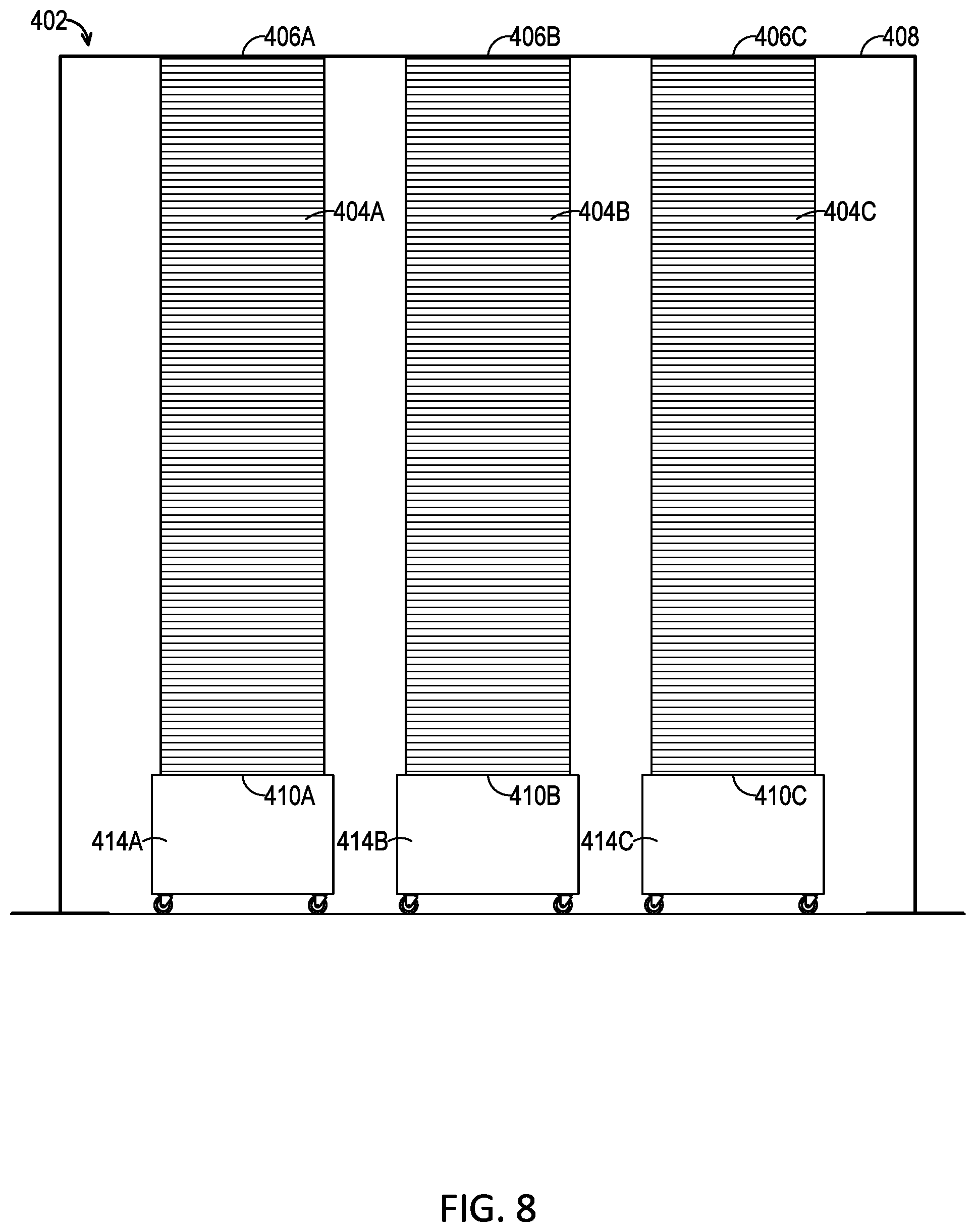 Patent US12590455 Figure 8 – Audio management system for a virtual production volume