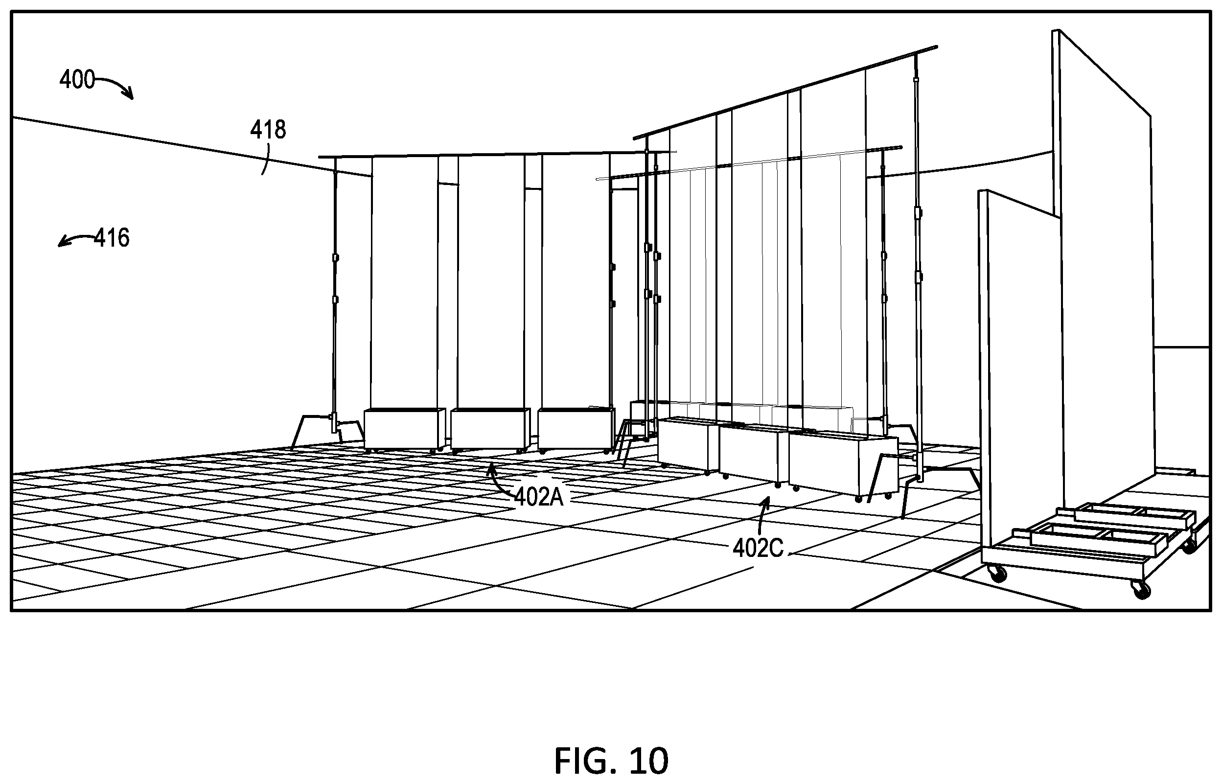 Patent US12590455 Figure 10 – Audio management system for a virtual production volume