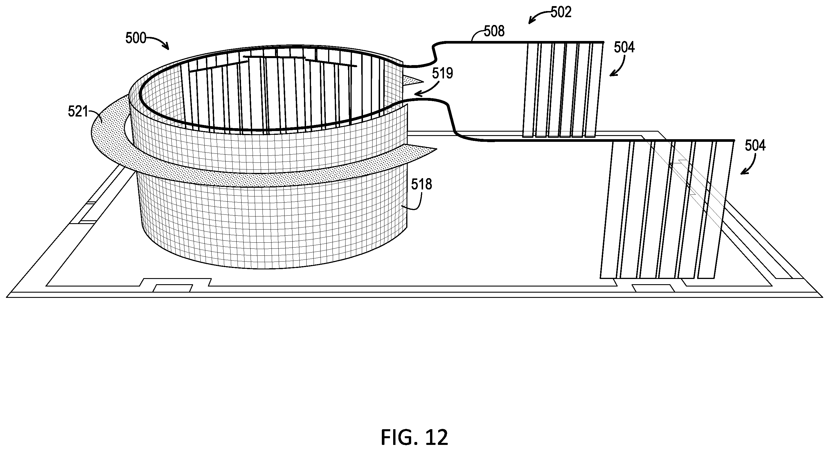 Patent US12590455 Figure 12 – Audio management system for a virtual production volume