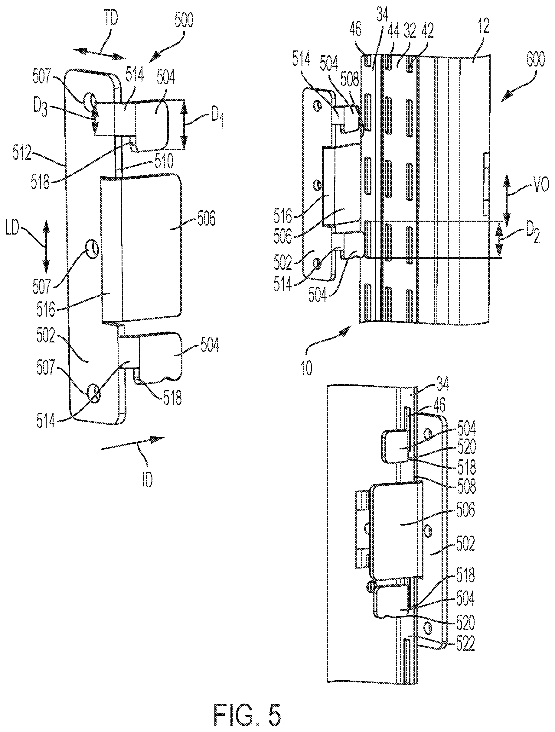 Patent US12590457 Figure 8 – System and method for mounting a panel to an internal frame of a modular wall