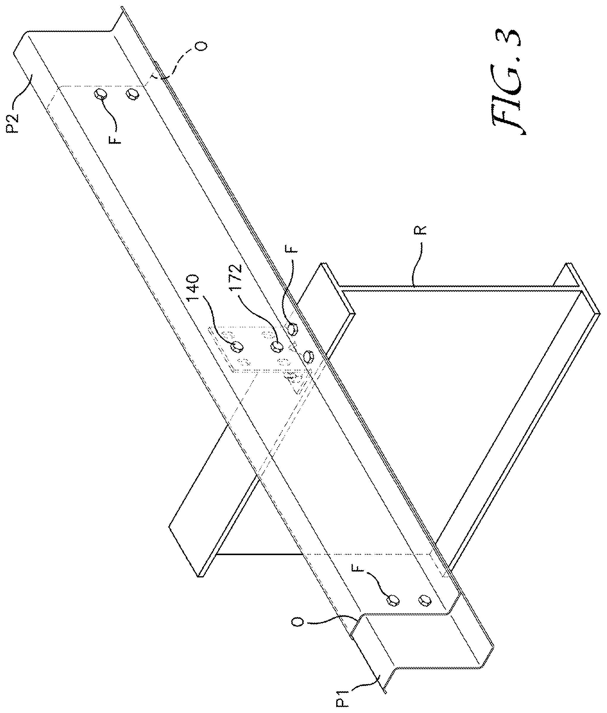 Patent US12590458 Figure 3 – Modified purlin clip and key slotted purlin system