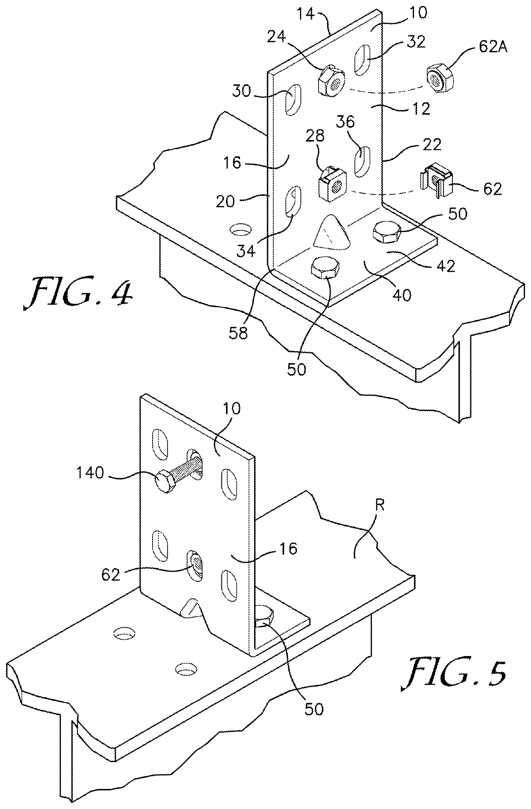 Patent US12590458 Figure 4 – Modified purlin clip and key slotted purlin system