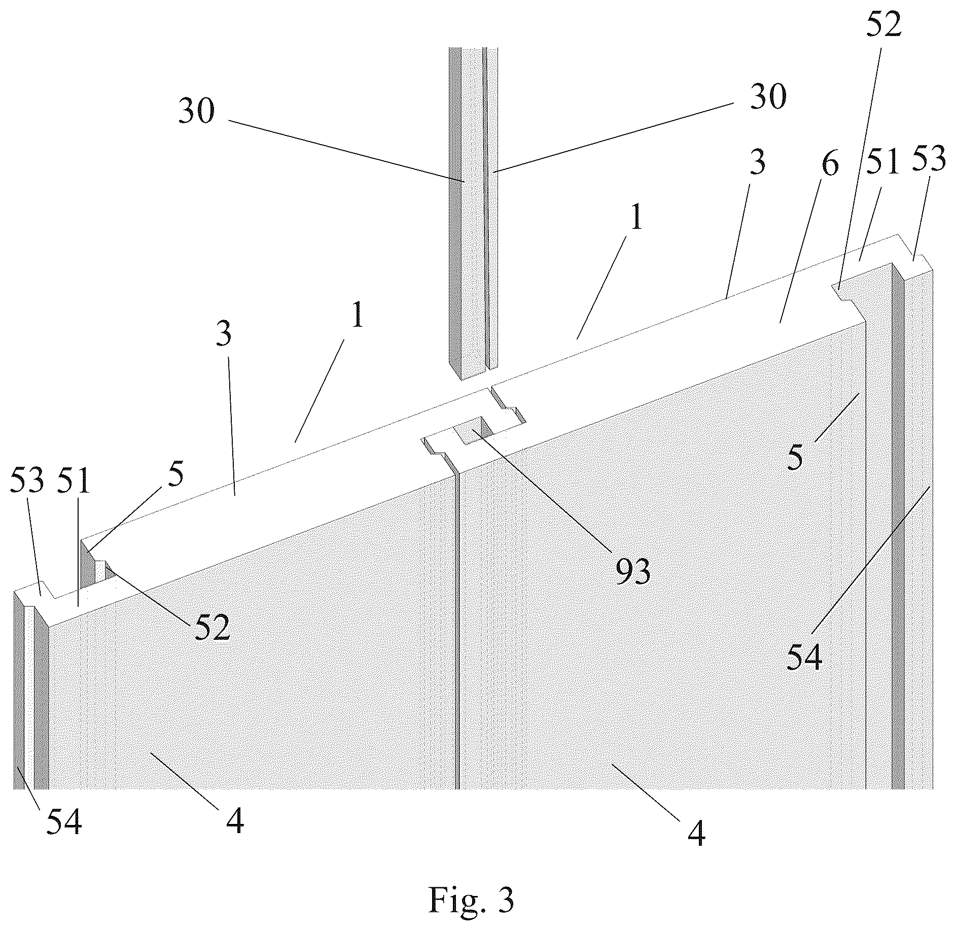 Patent US12590459 Figure 3 – Joint for wall panels made of cross laminated timber