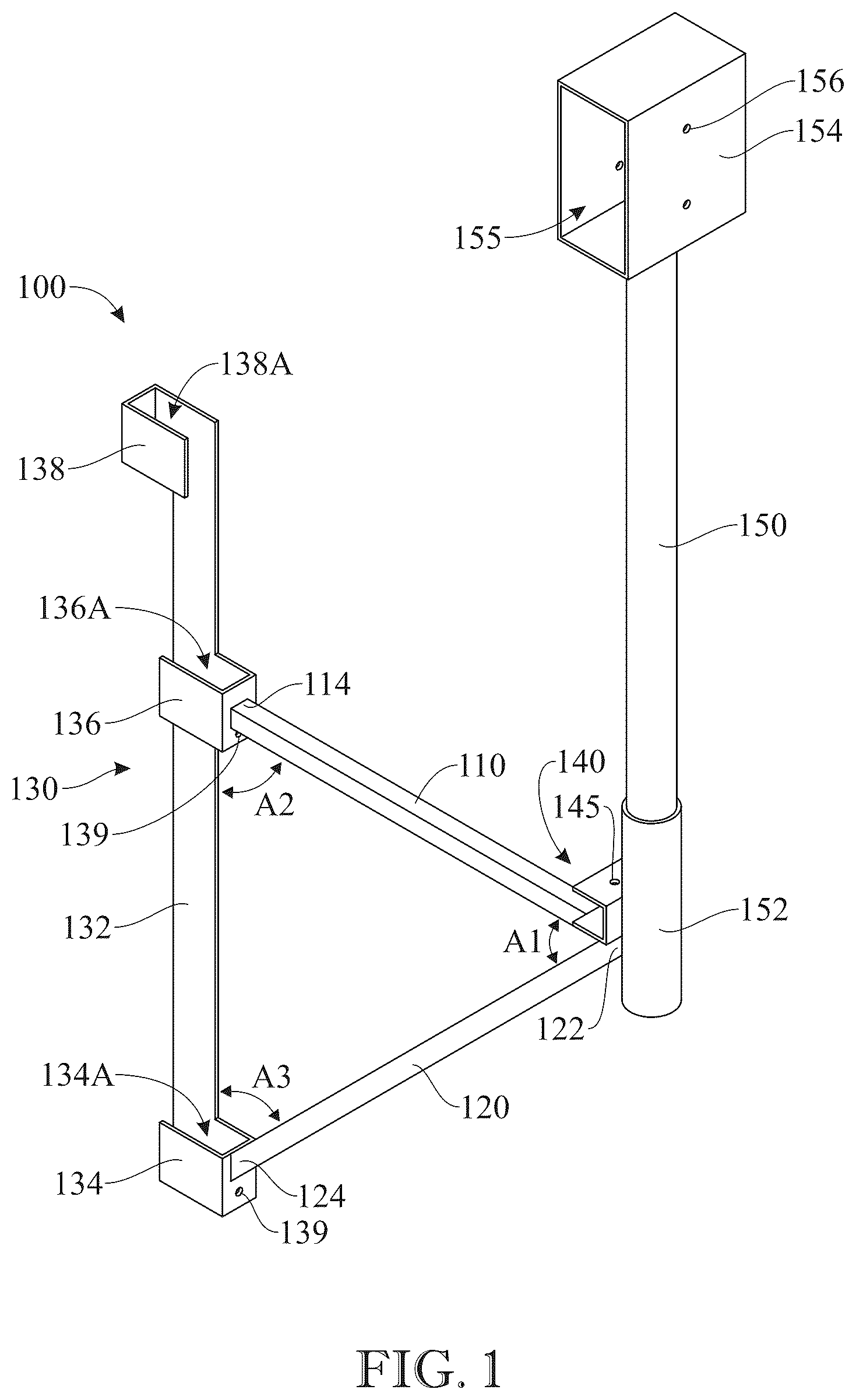 Patent US12590464 Figure 1 – Scaffolding support and a scaffold arrangement