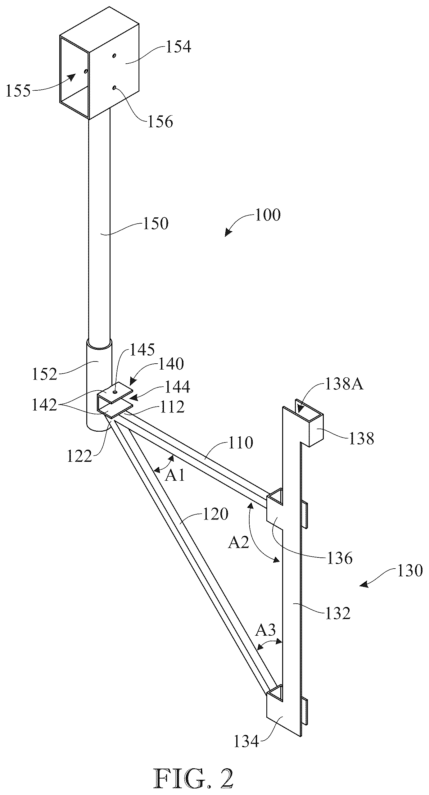Patent US12590464 Figure 2 – Scaffolding support and a scaffold arrangement