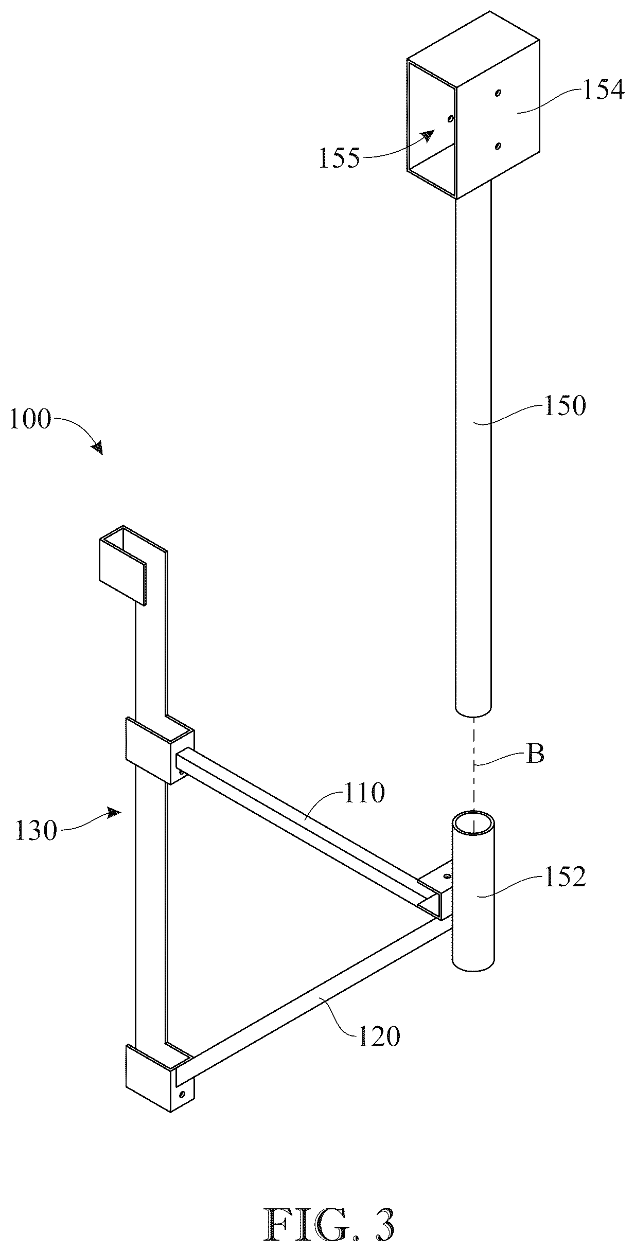 Patent US12590464 Figure 3 – Scaffolding support and a scaffold arrangement