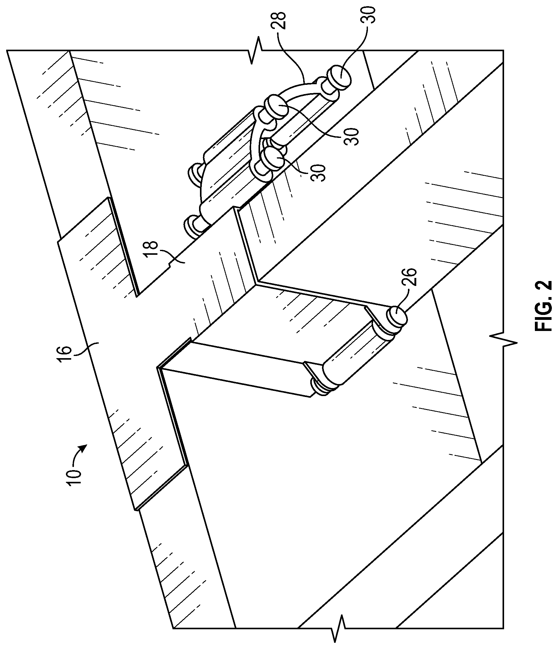 Patent US12590465 Figure 2 – Framing buddy deck framing tool