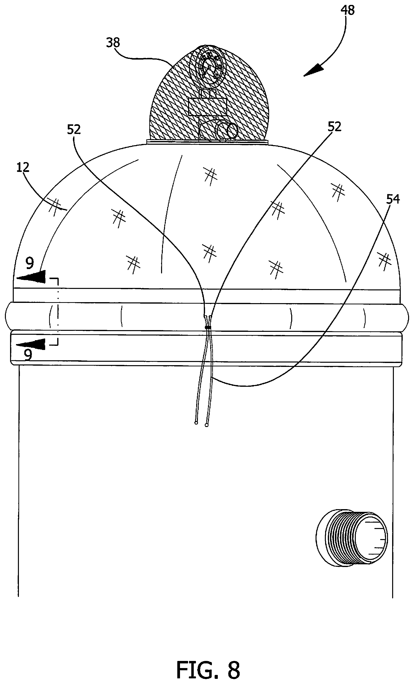 Patent US12590466 Figure 8 – Pool filter protection device
