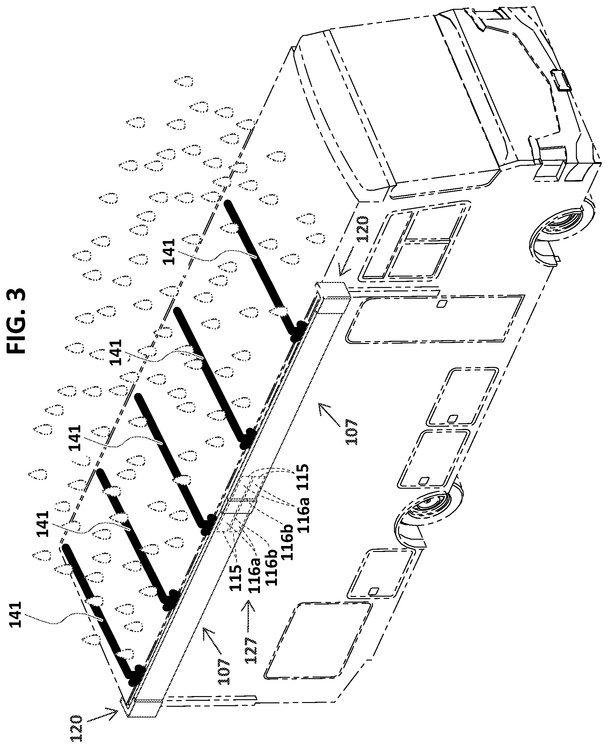 Patent US12590469 Figure 3 – Carport pergola