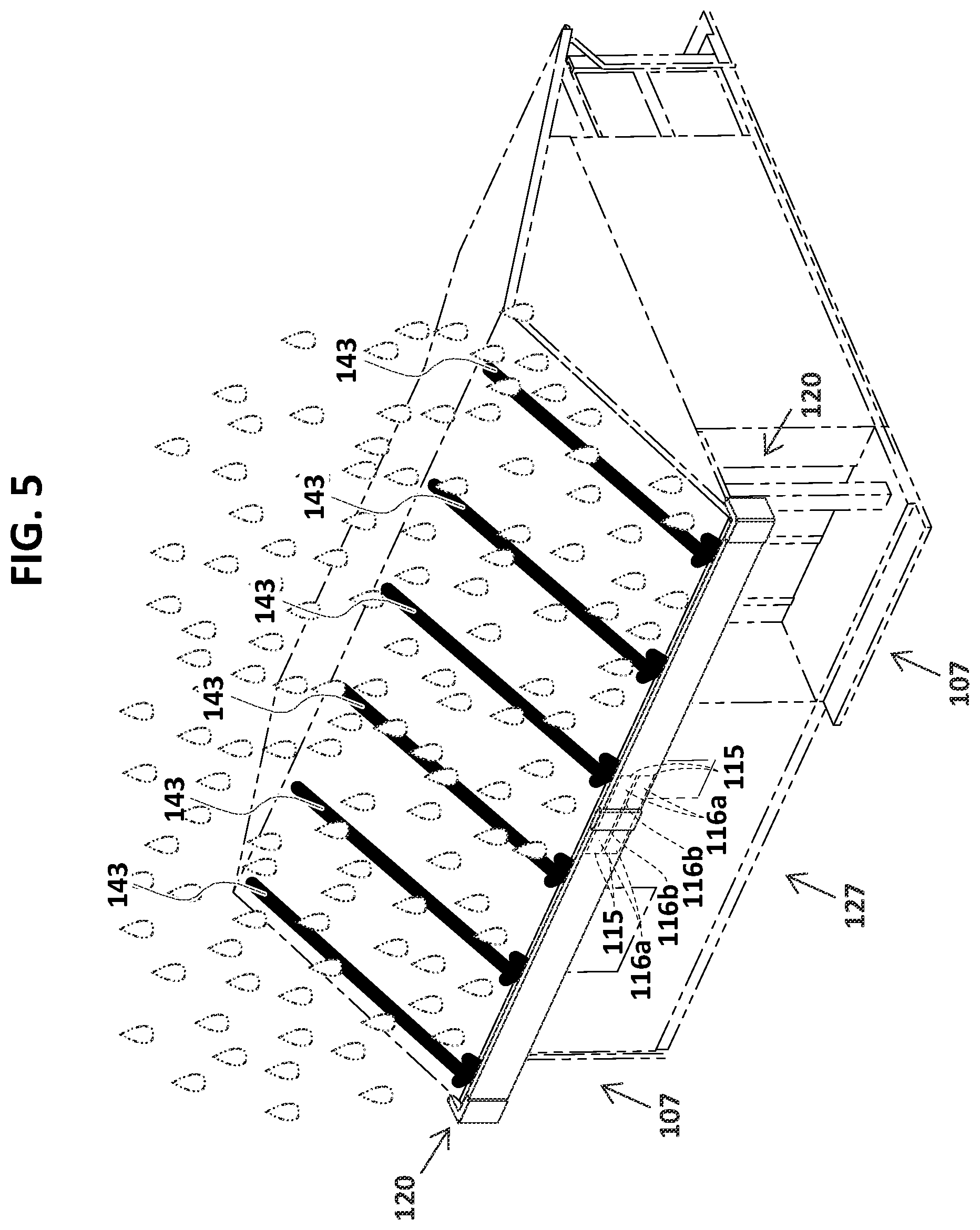 Patent US12590469 Figure 5 – Carport pergola