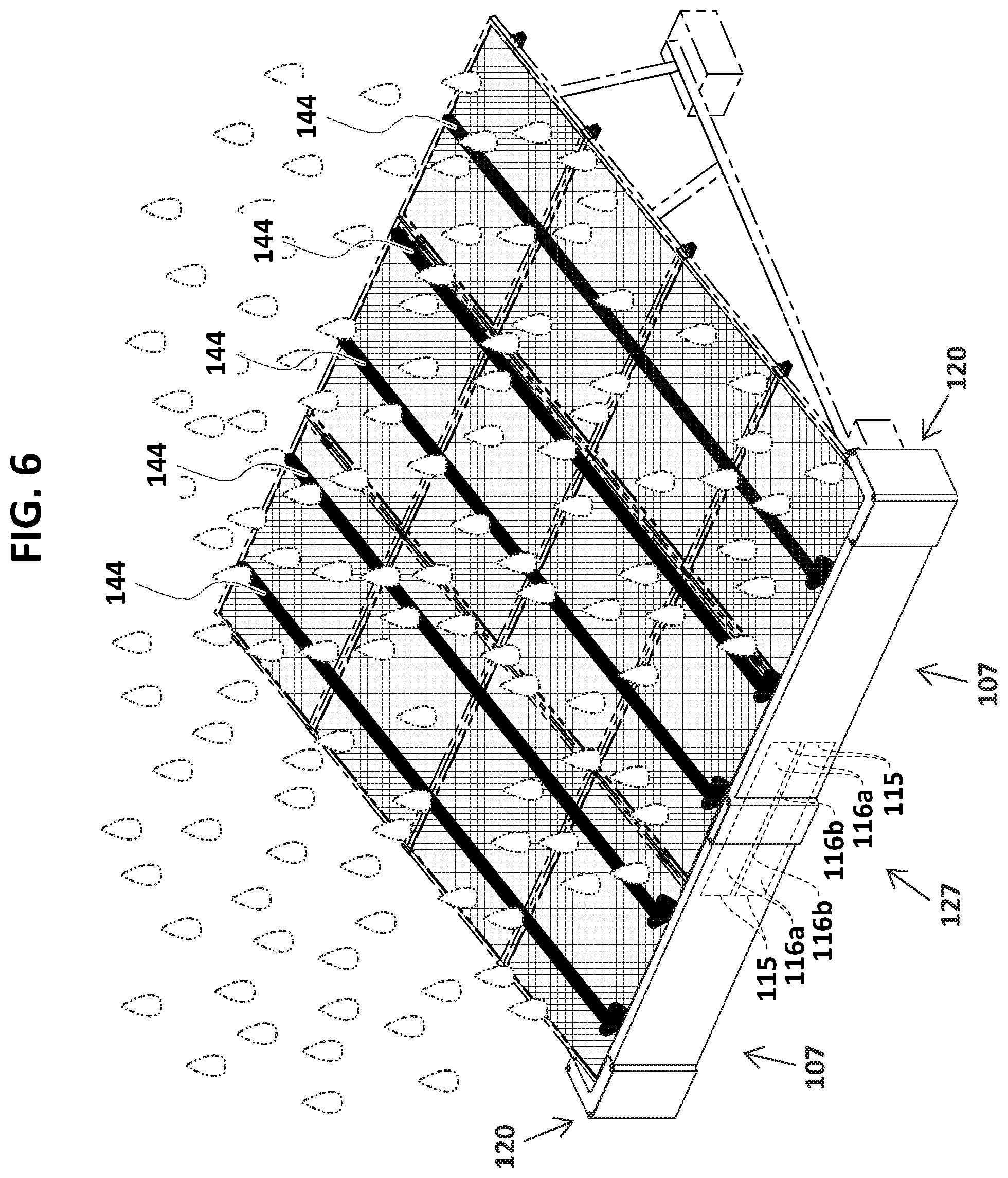 Patent US12590469 Figure 6 – Carport pergola