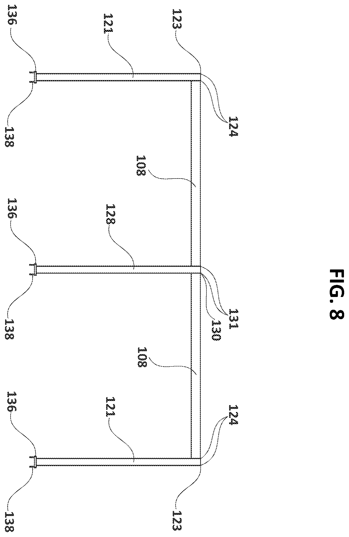 Patent US12590469 Figure 8 – Carport pergola