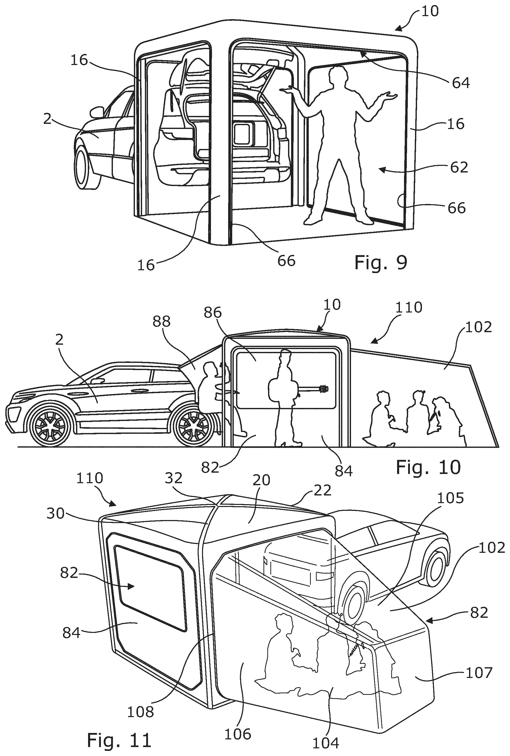 Patent US12590471 Figure 4 – Portable shelter