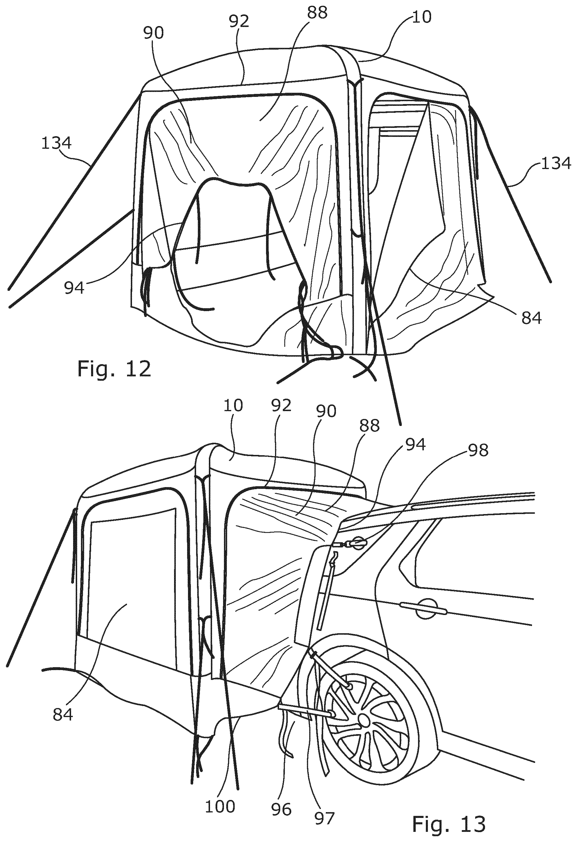 Patent US12590471 Figure 5 – Portable shelter