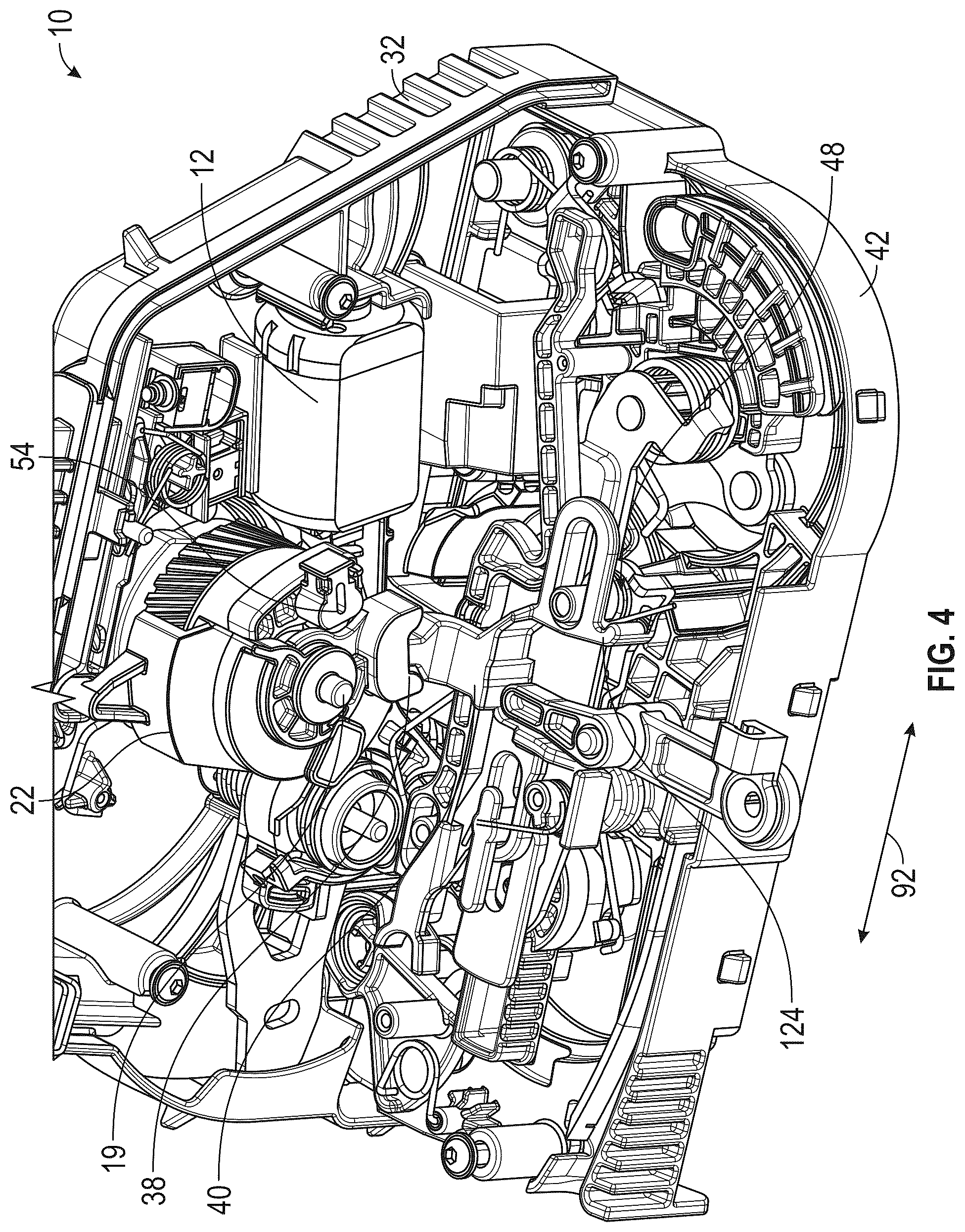 Patent US12590474 Figure 10 – Vehicle door latch