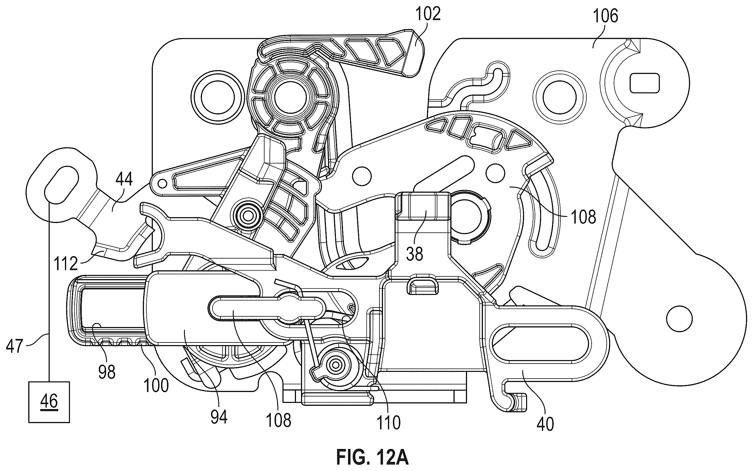 Patent US12590474 Figure 17 – Vehicle door latch