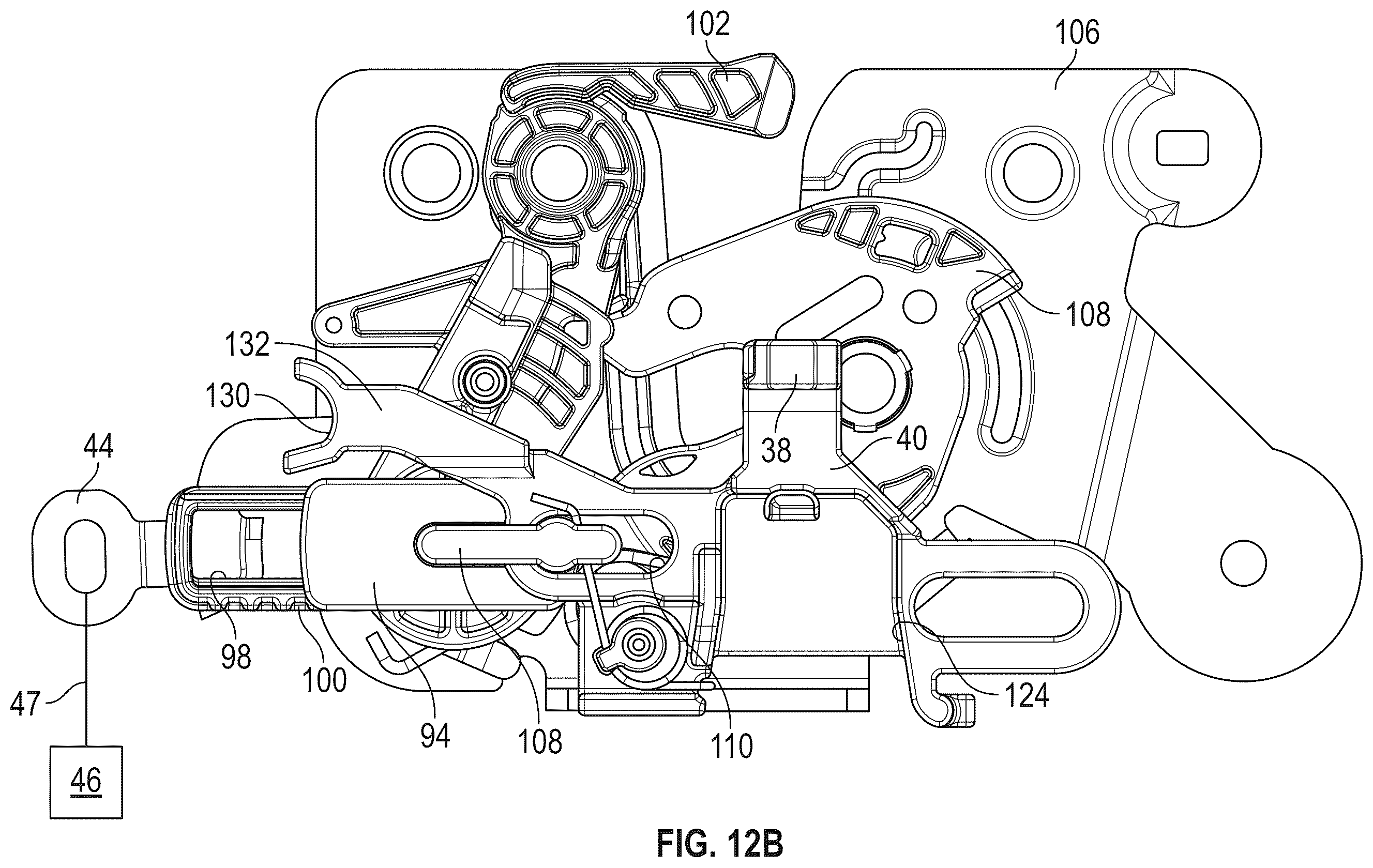 Patent US12590474 Figure 18 – Vehicle door latch