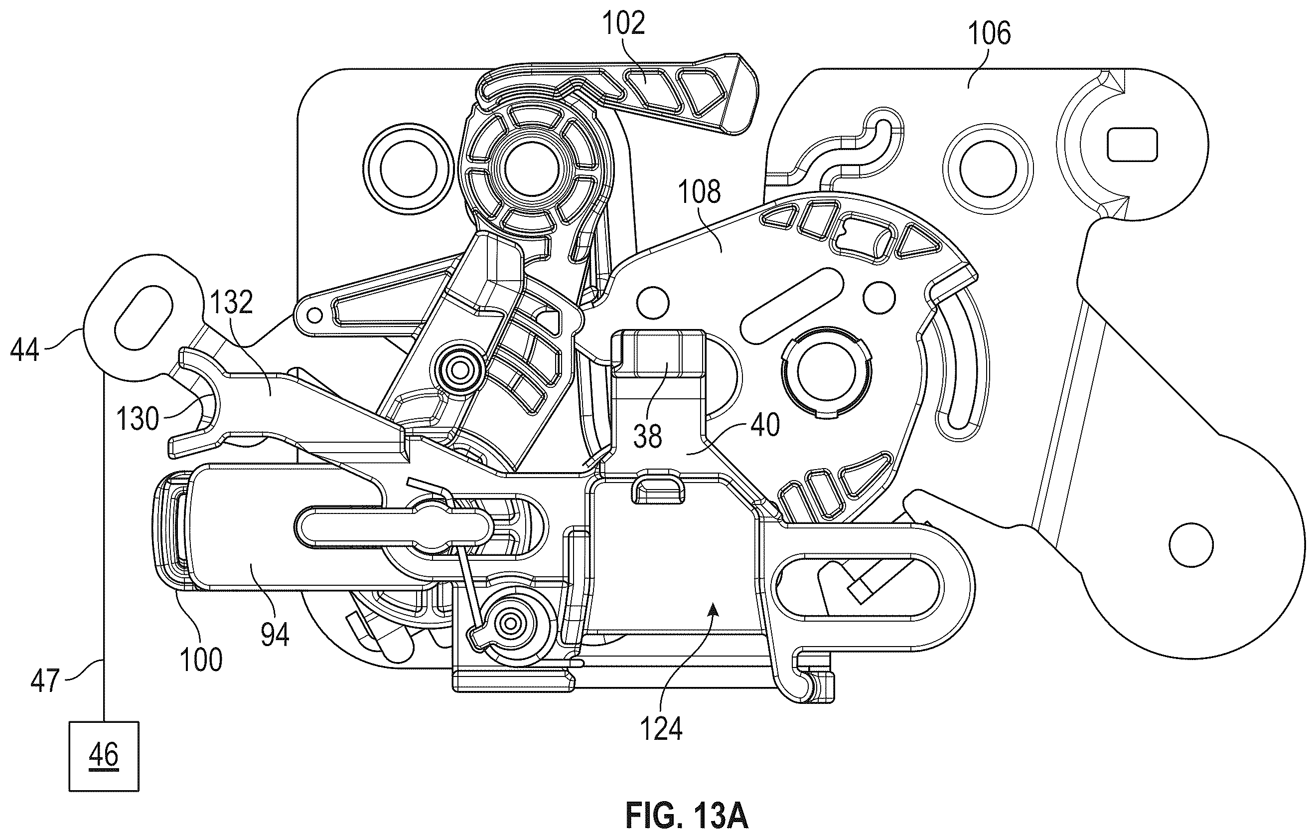 Patent US12590474 Figure 19 – Vehicle door latch