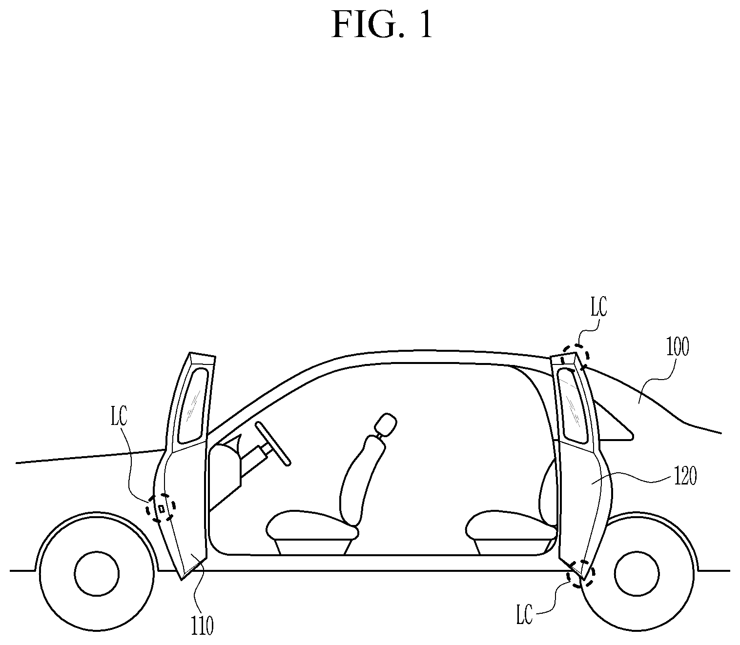 Patent US12590479 Figure 1 – Door latch device for vehicle