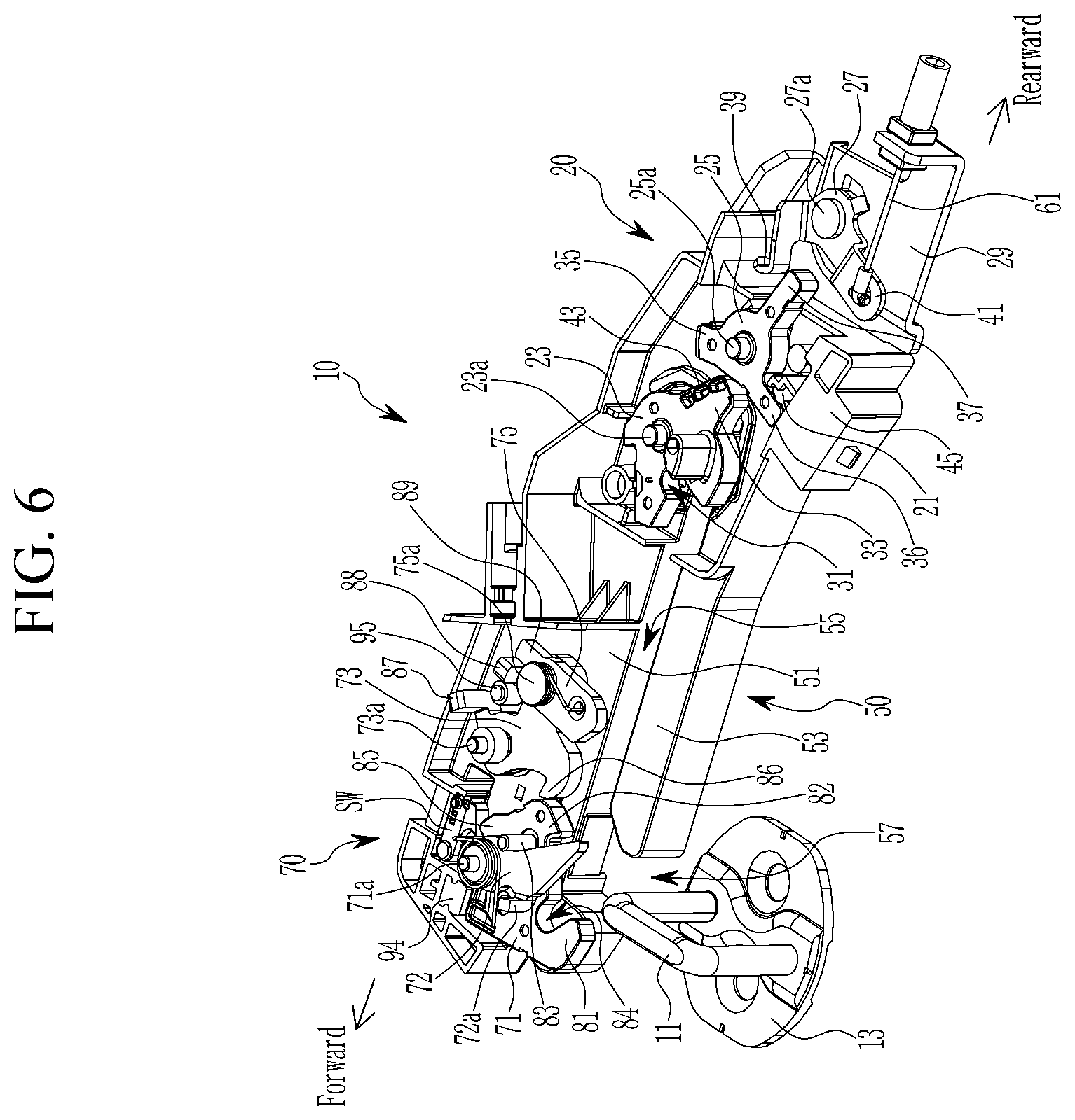 Patent US12590479 Figure 6 – Door latch device for vehicle