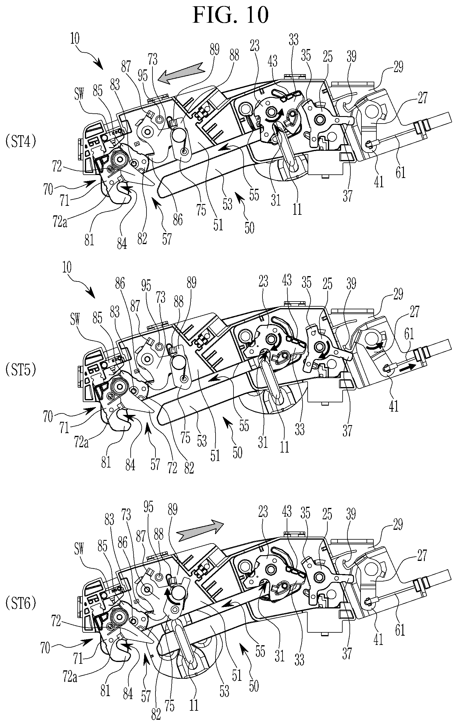 Patent US12590479 Figure 10 – Door latch device for vehicle