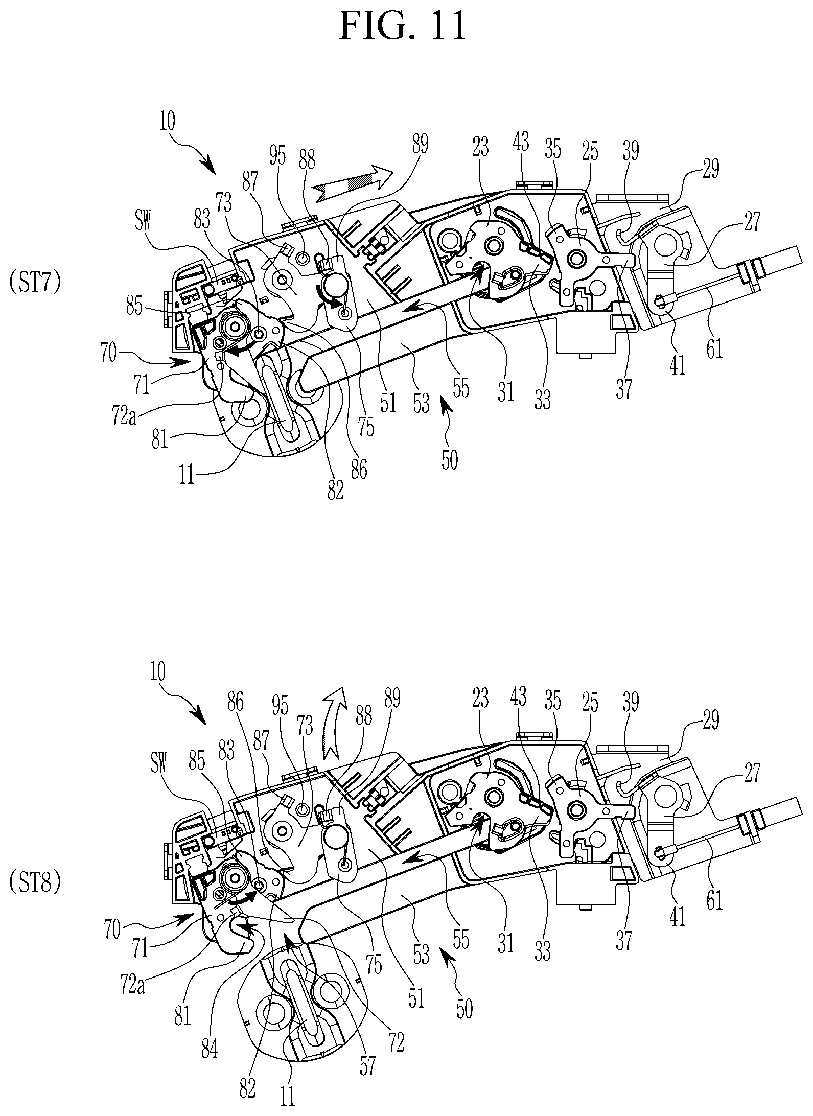 Patent US12590479 Figure 11 – Door latch device for vehicle