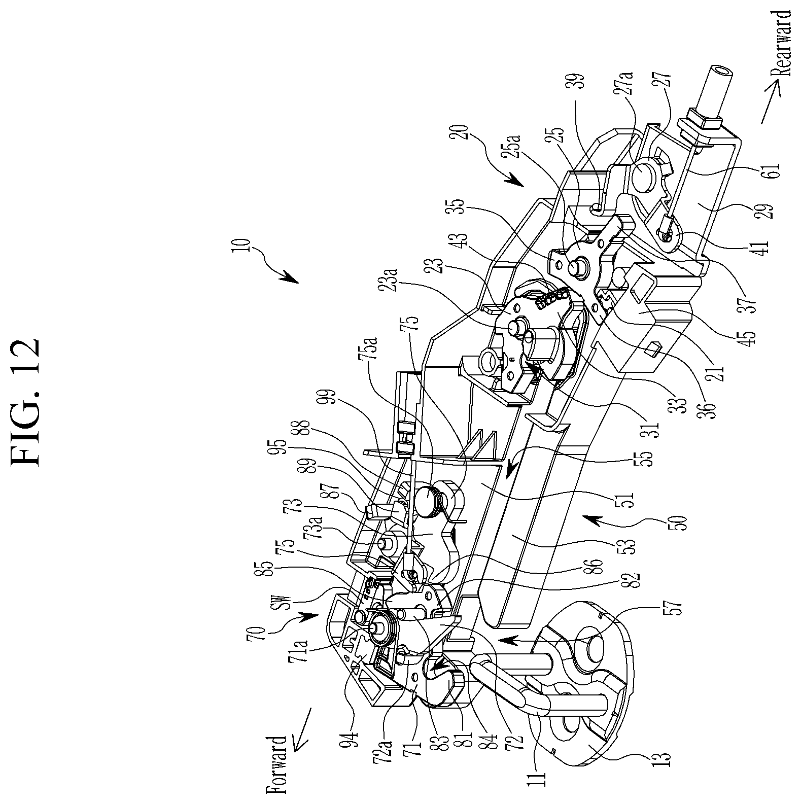 Patent US12590479 Figure 12 – Door latch device for vehicle
